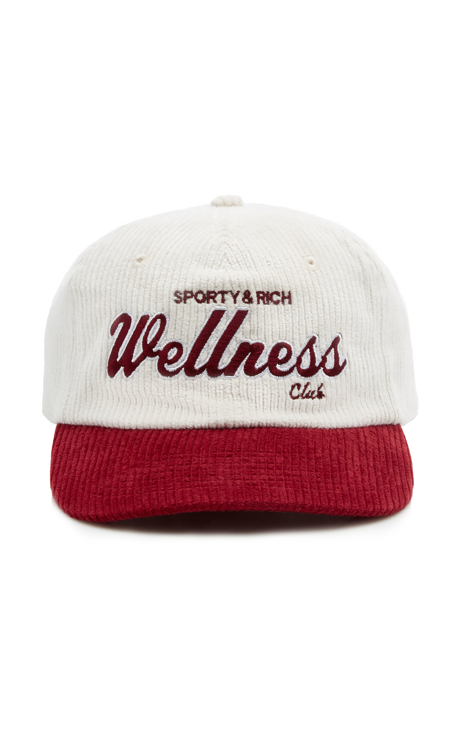 Sporty & Rich - Women's Wellness Club Cotton Corduroy Baseball Cap - White - Moda Operandi