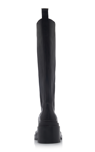Military Leather Tall Ankle Boots展示图