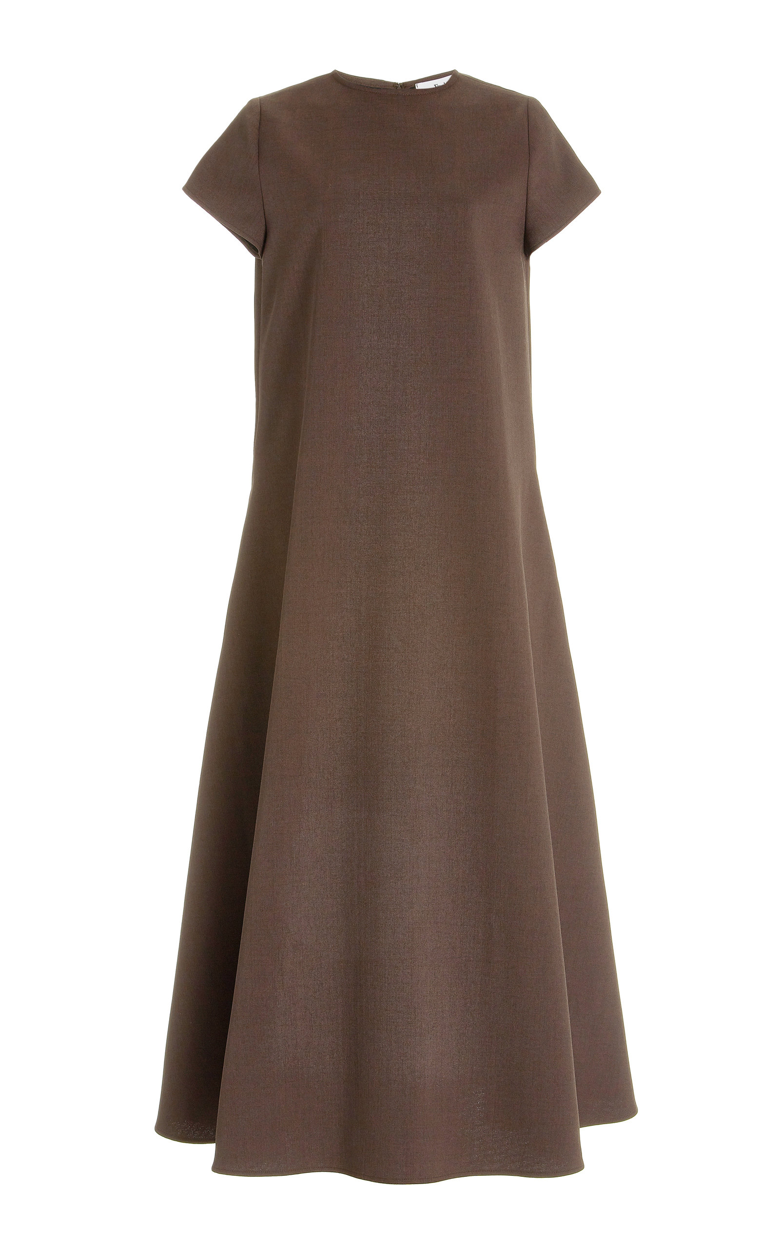 The Frankie Shop Women's Dakota Cape-back Woven A-line Midi Dress In Brown