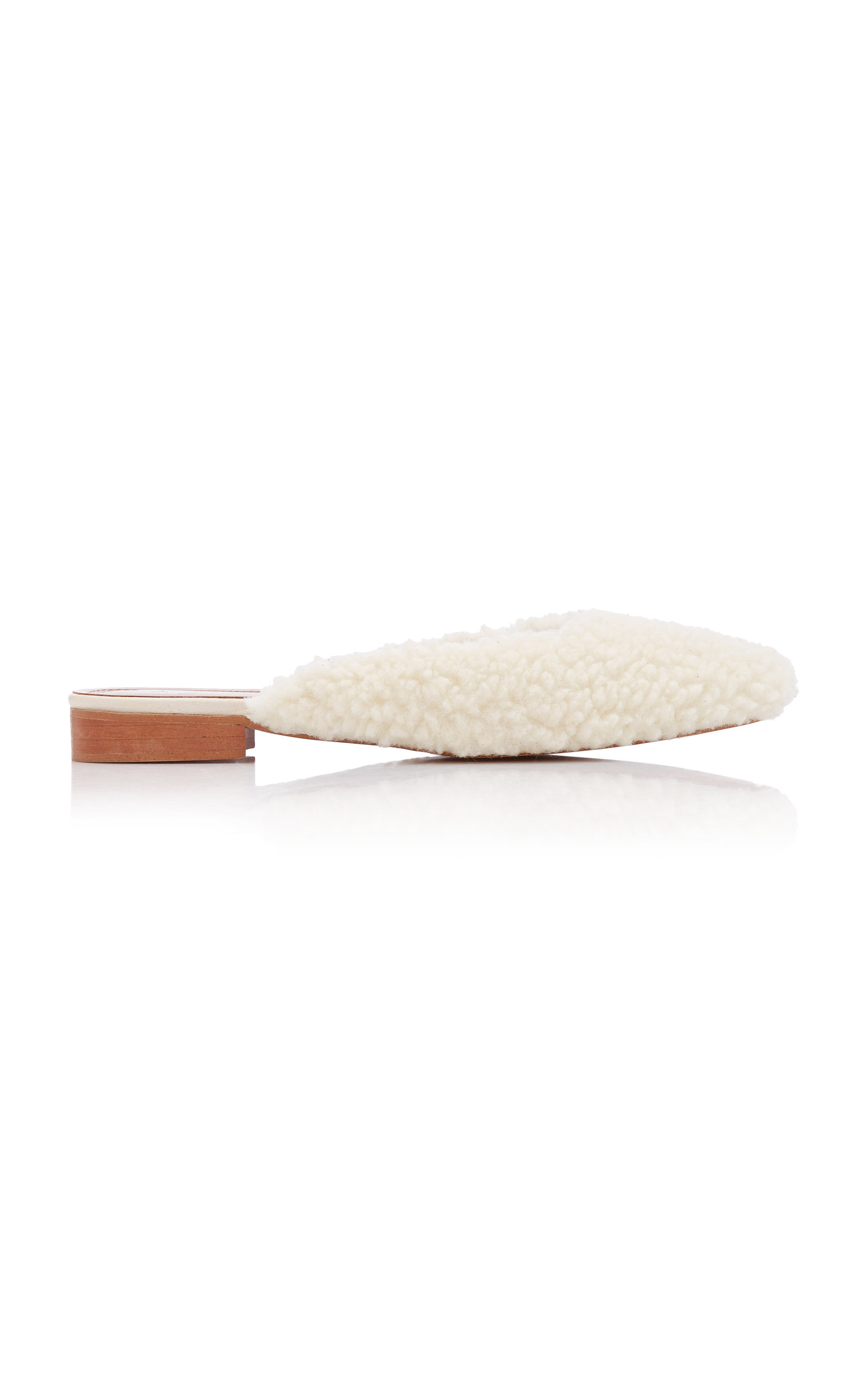 Flattered - Women's Malva Teddy Mules - White - Moda Operandi