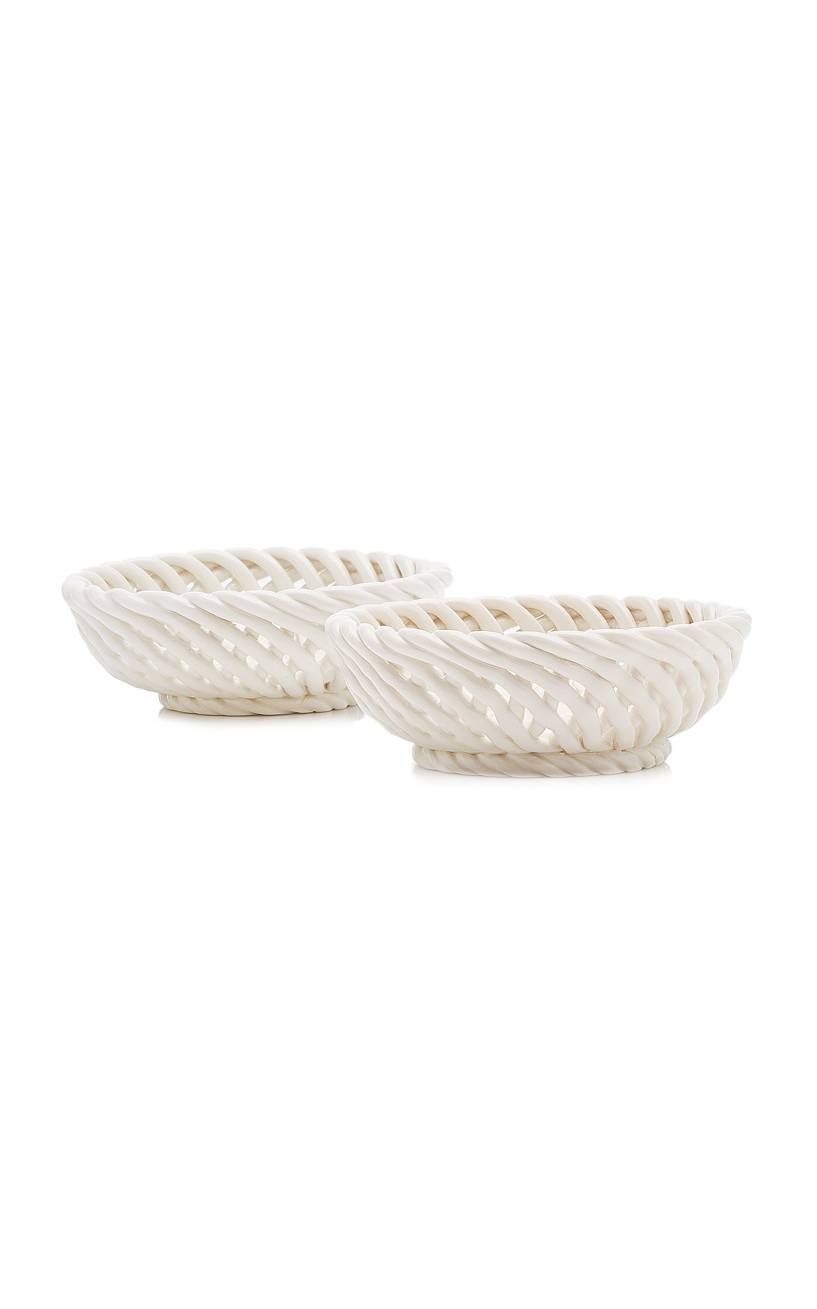 Este Ceramiche For Moda Domus Set-of-two Ceramic Round Bowls In White