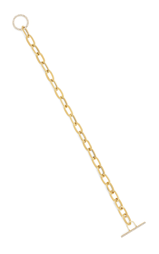 Jumbo 14k Gold Diamond Toggle Chain Bracelet展示图