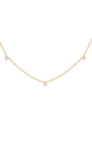 14k Gold Prong Diamond Necklace展示图