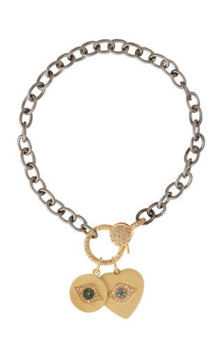 Mini Golden Eye Diamond Lock Chain Bracelet展示图