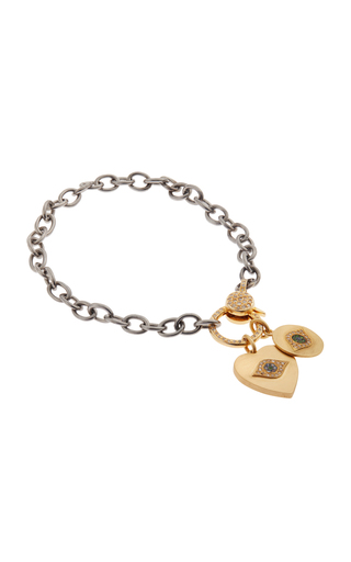 Eye Heart Diamond Lock Chain Bracelet展示图