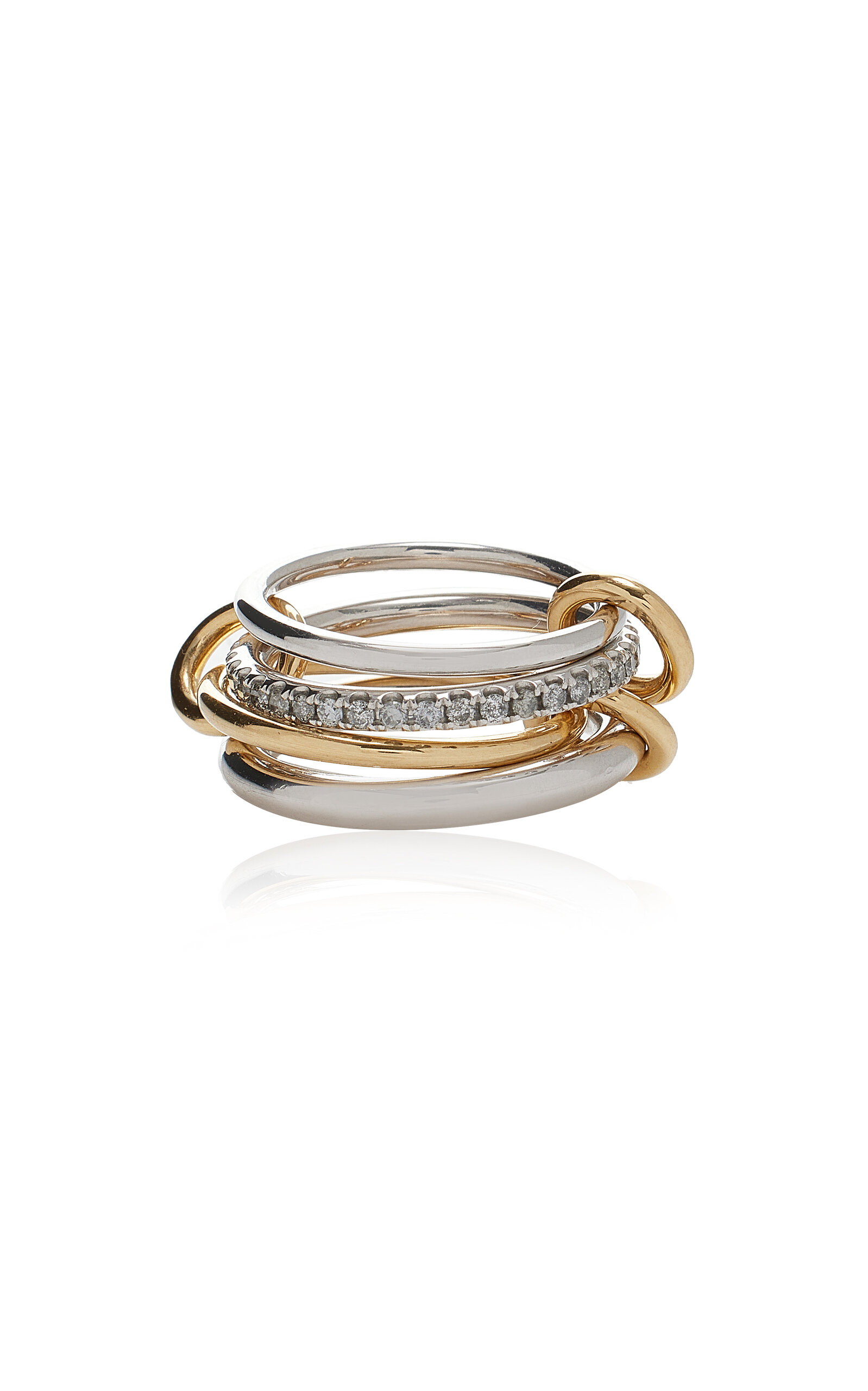 Spinelli Kilcollin Nimbus Sterling Silver; 18k Yellow Gold Diamond Ring In White