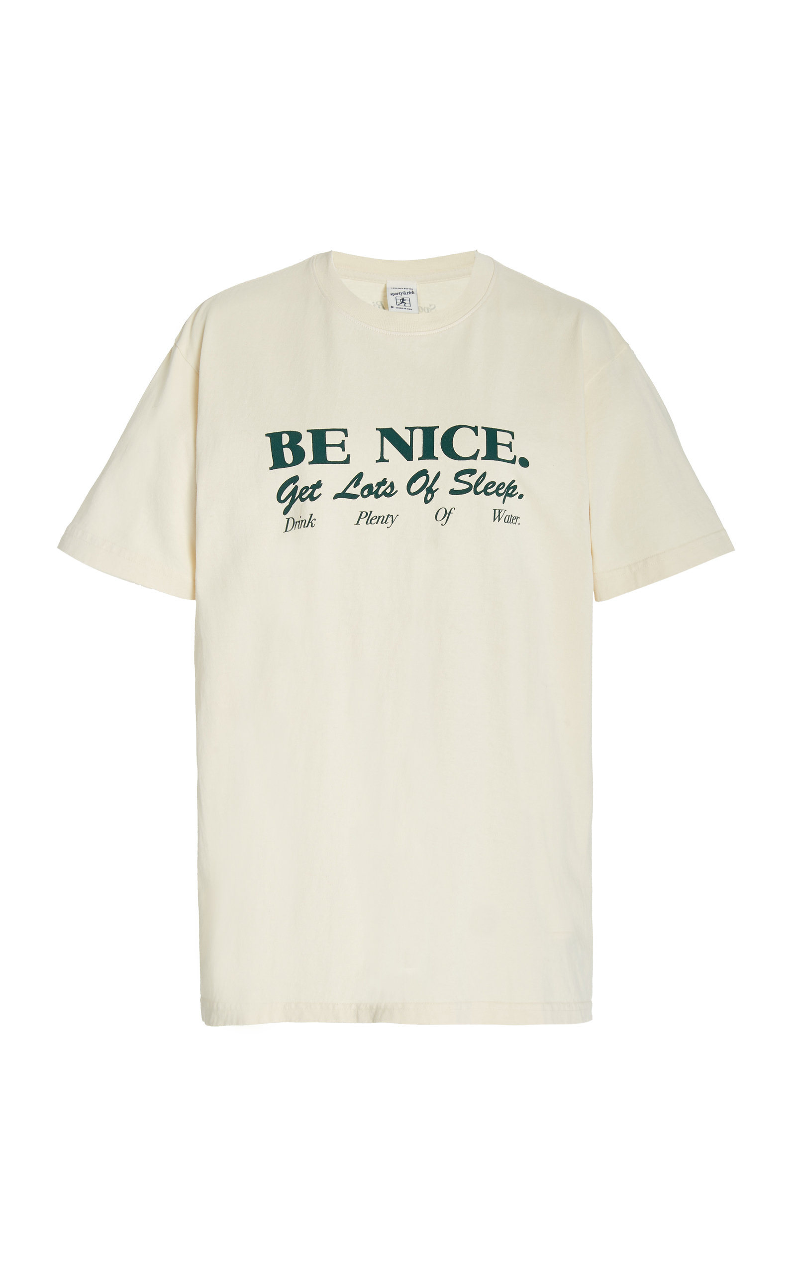 Sporty & Rich - Women's Be Nice Cotton T-Shirt - Neutral - Moda Operandi