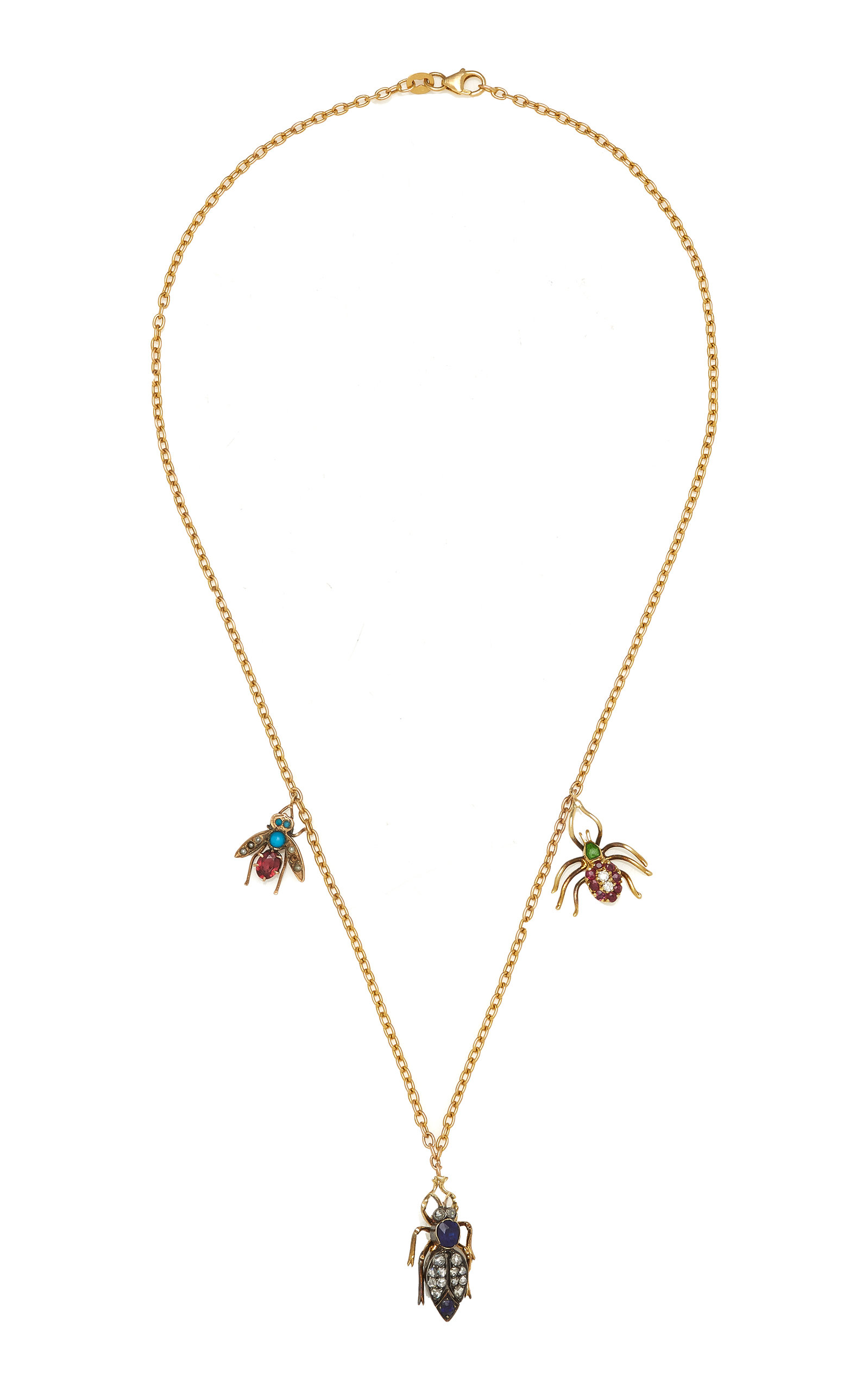 Mindi Mond Women's Creepy Crawler 14k Gold-plated Gemstone And Diamond Necklace In Multi