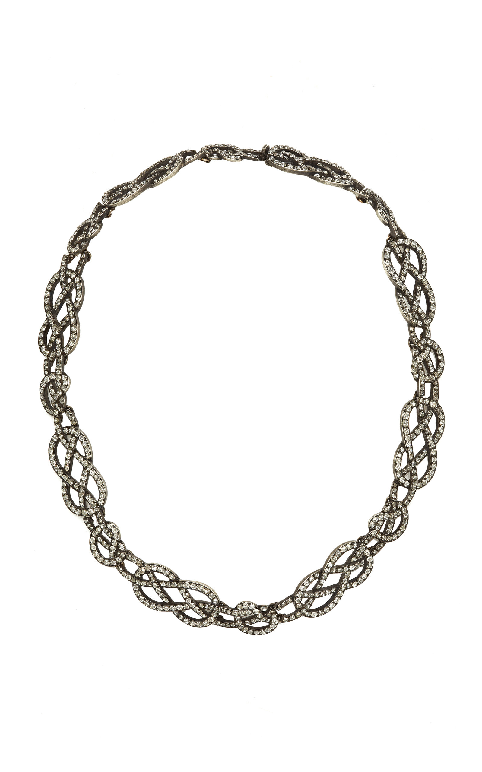 Mindi Mond Women's Braided All Around Silver And Diamond Necklace In Black