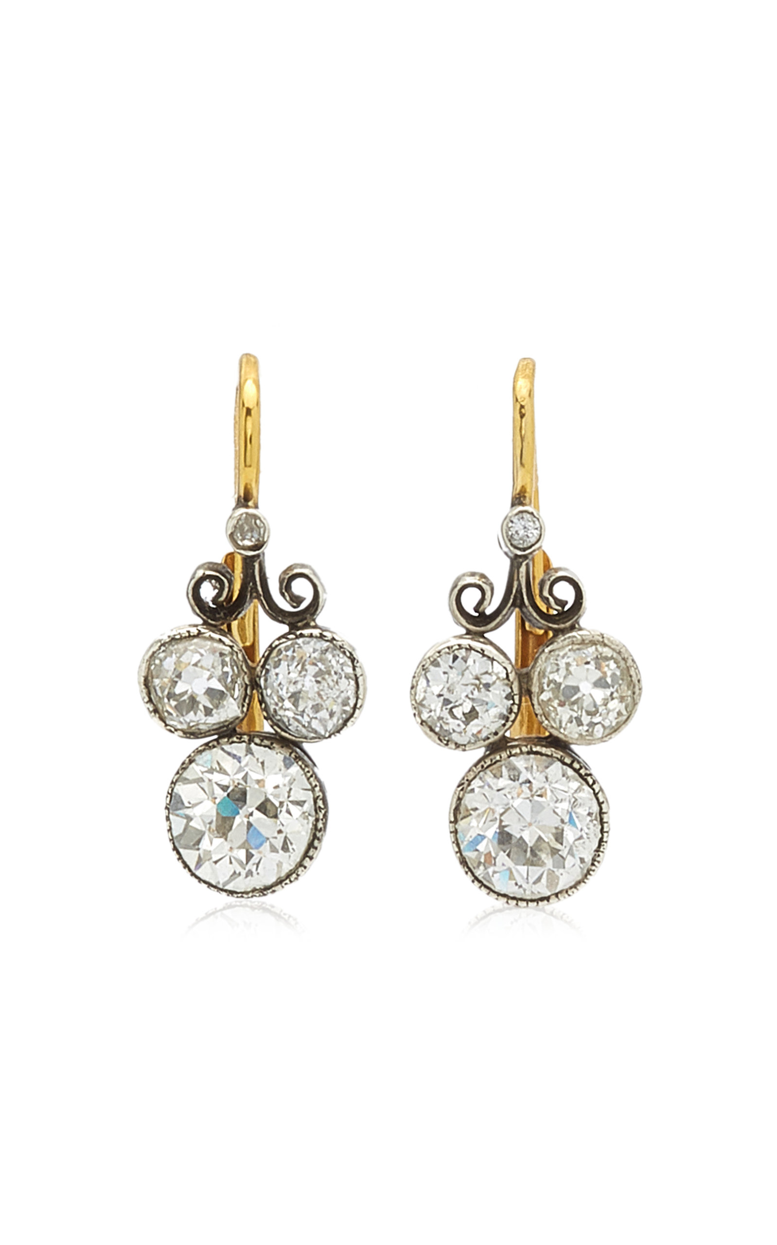 Mindi Mond Women's Old European 14k Gold-plated Diamond Drop Earrings In Multi