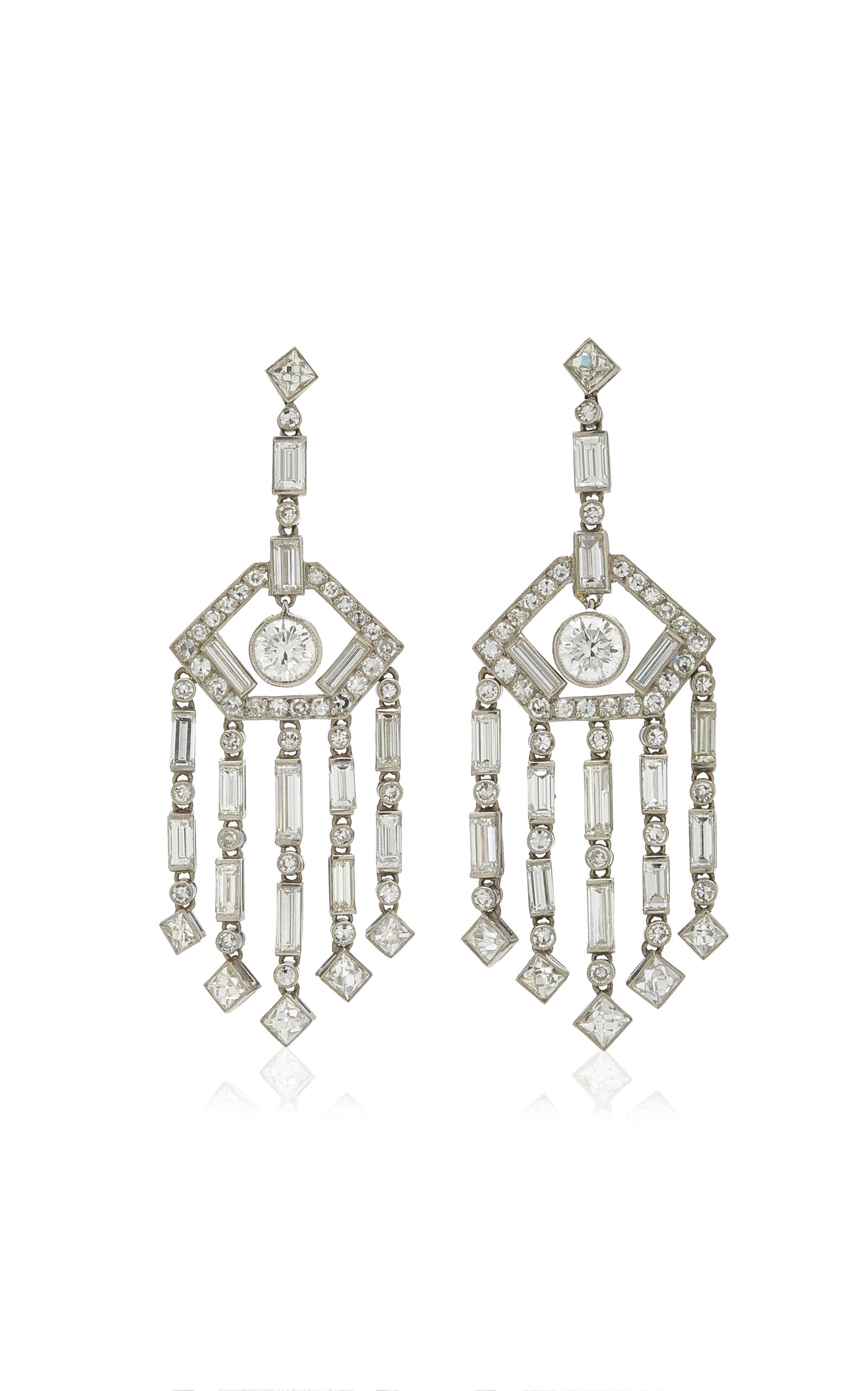 Mindi Mond Women's Wonderland Haute Chandelier Platinum Diamond Earrings In White