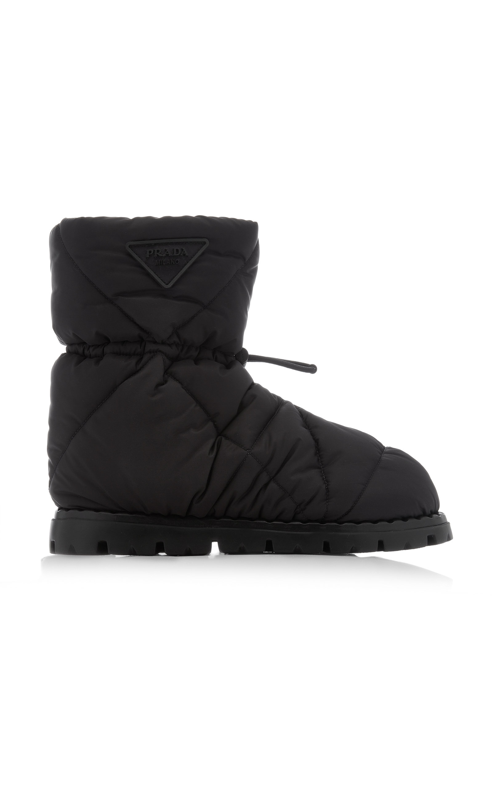 Prada - Women's Down-Quilted Nylon Ankle Boots - Black - IT 37 - Moda Operandi
