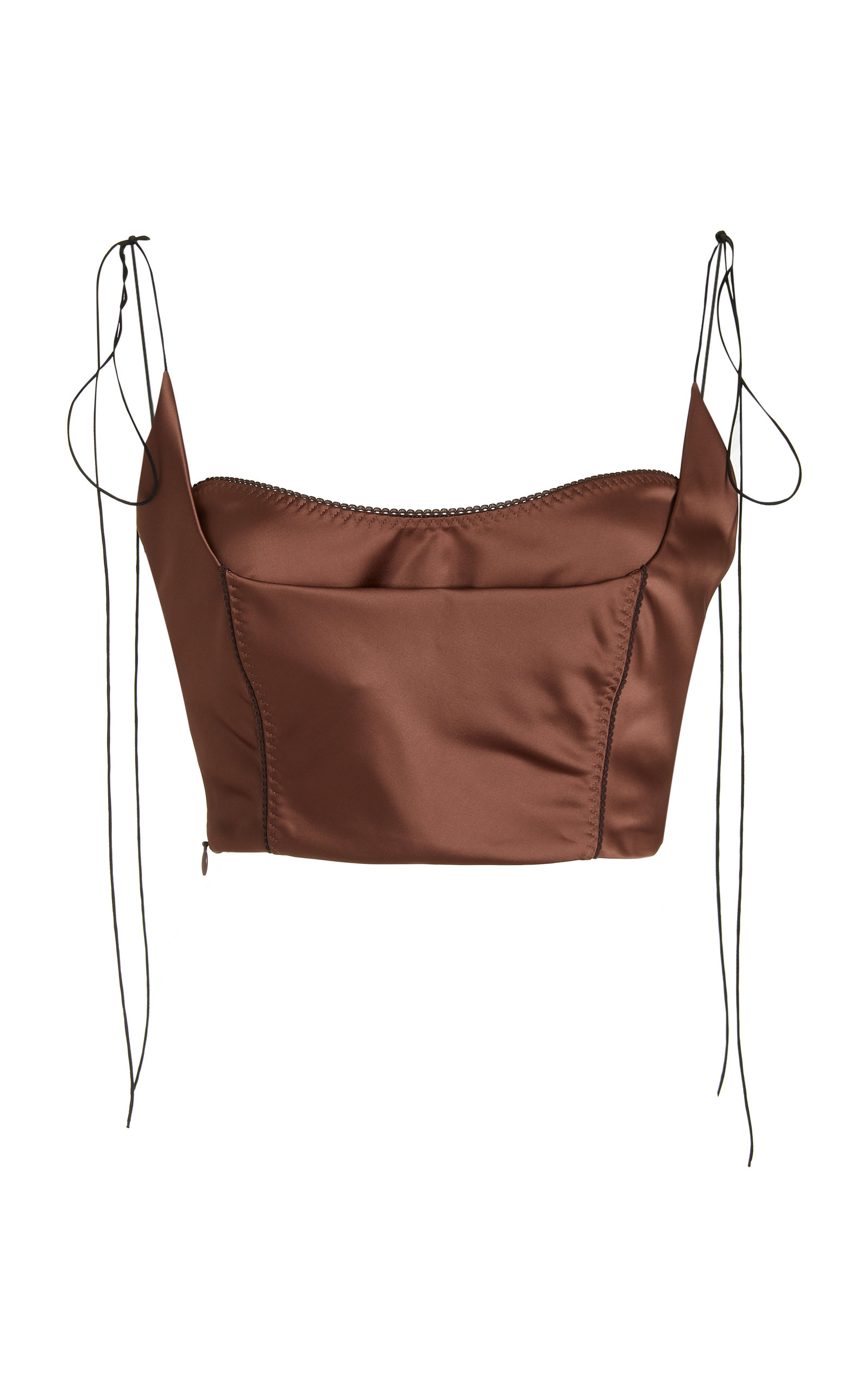 Anna October Women's Kyle Layered Satin Bustier Cropped Top