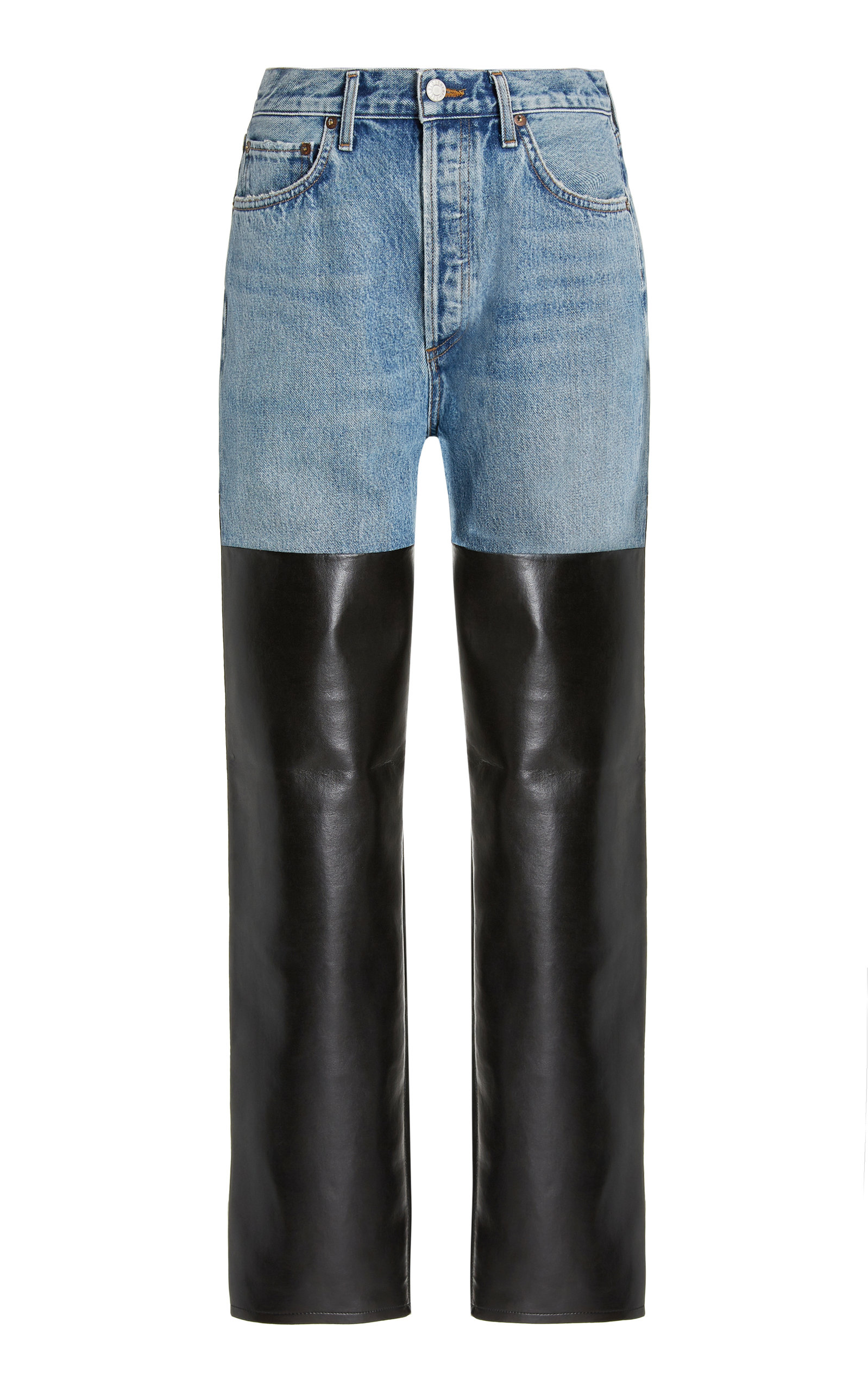 Agolde - Women's 90's Pinch-Waist Rigid High-Rise Organic Cotton Straight-Leg Jeans - Multi - Moda Operandi