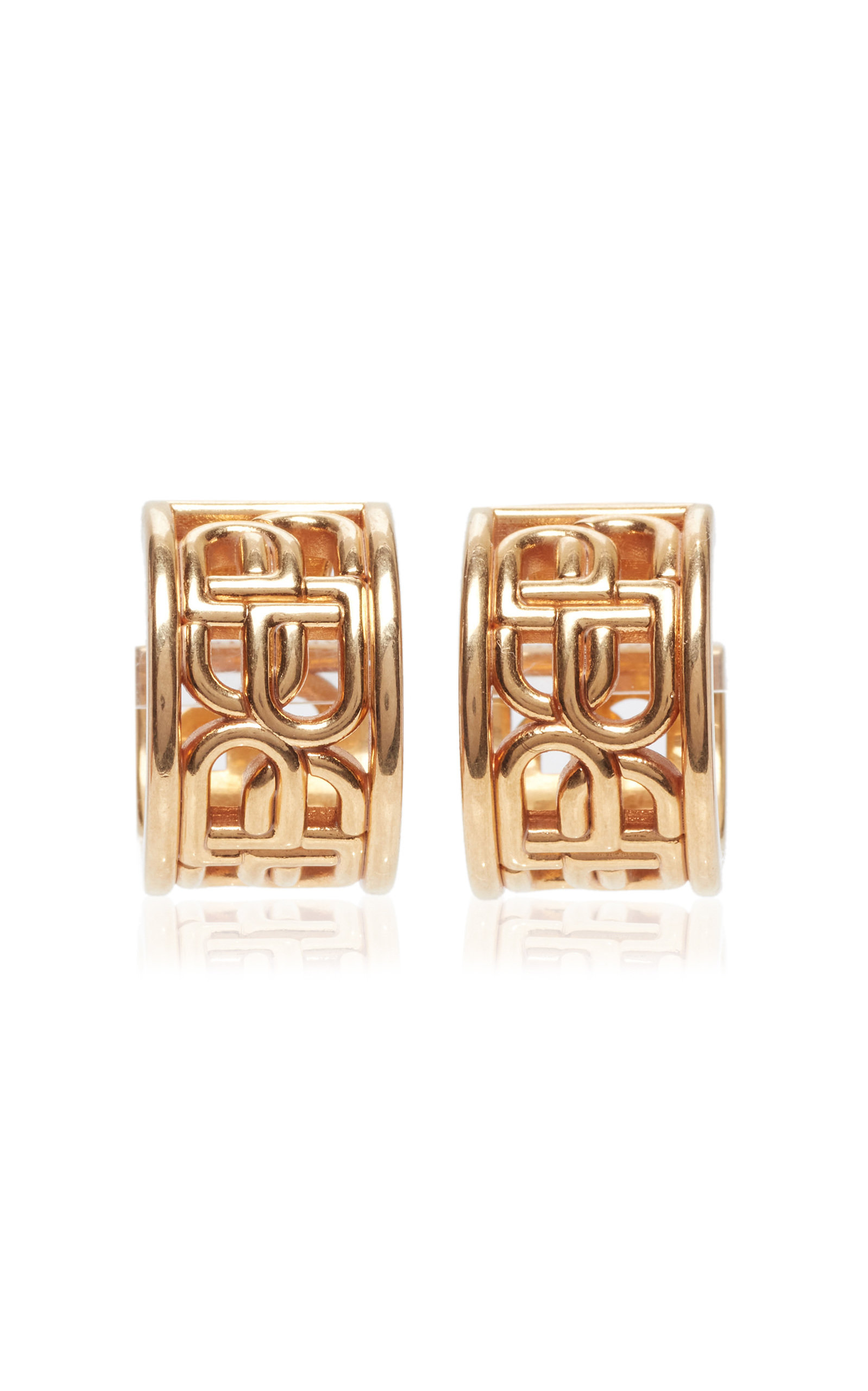 Balenciaga - Women's BB Gold-Plated Hoop Earrings - Gold - Moda Operandi - Gifts For Her