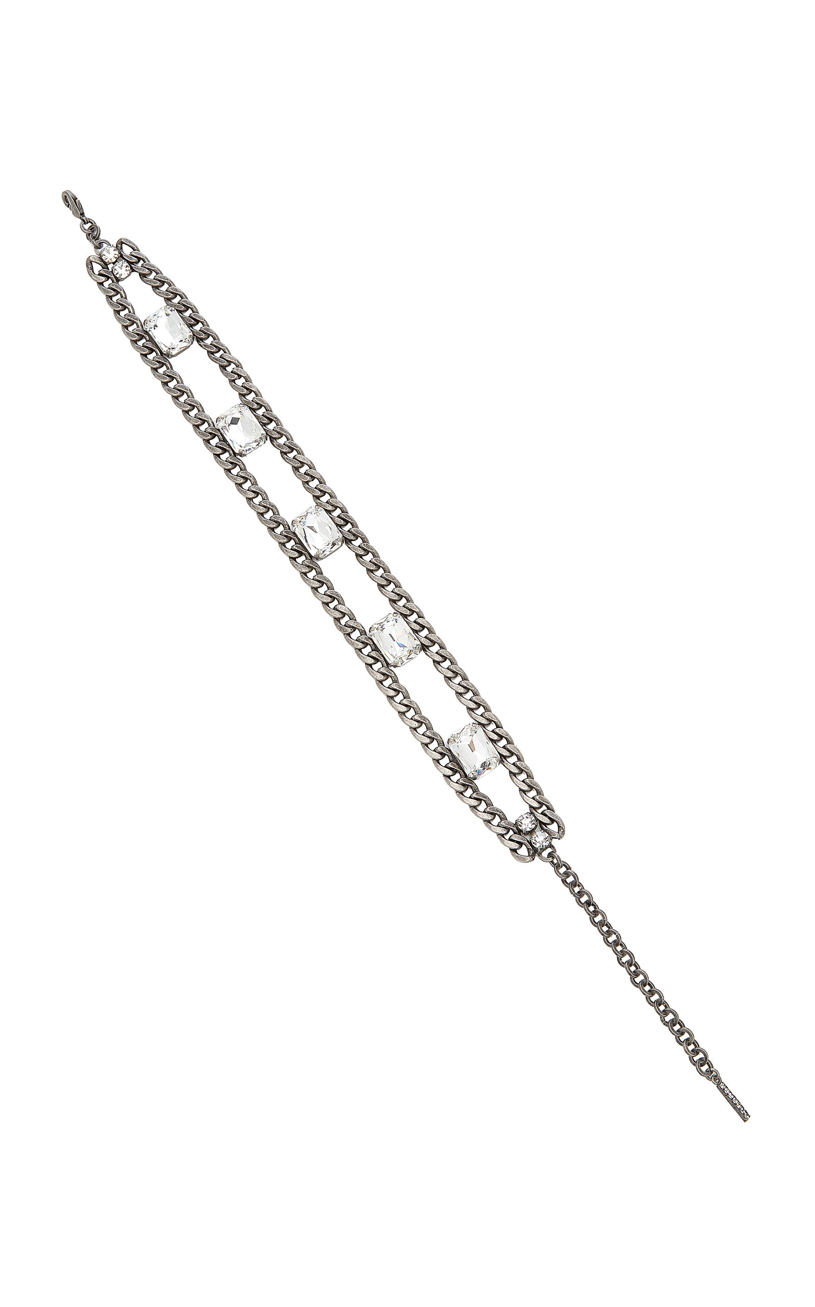 Alessandra Rich Women's Crystal-embellished Silver-tone Chain Necklace