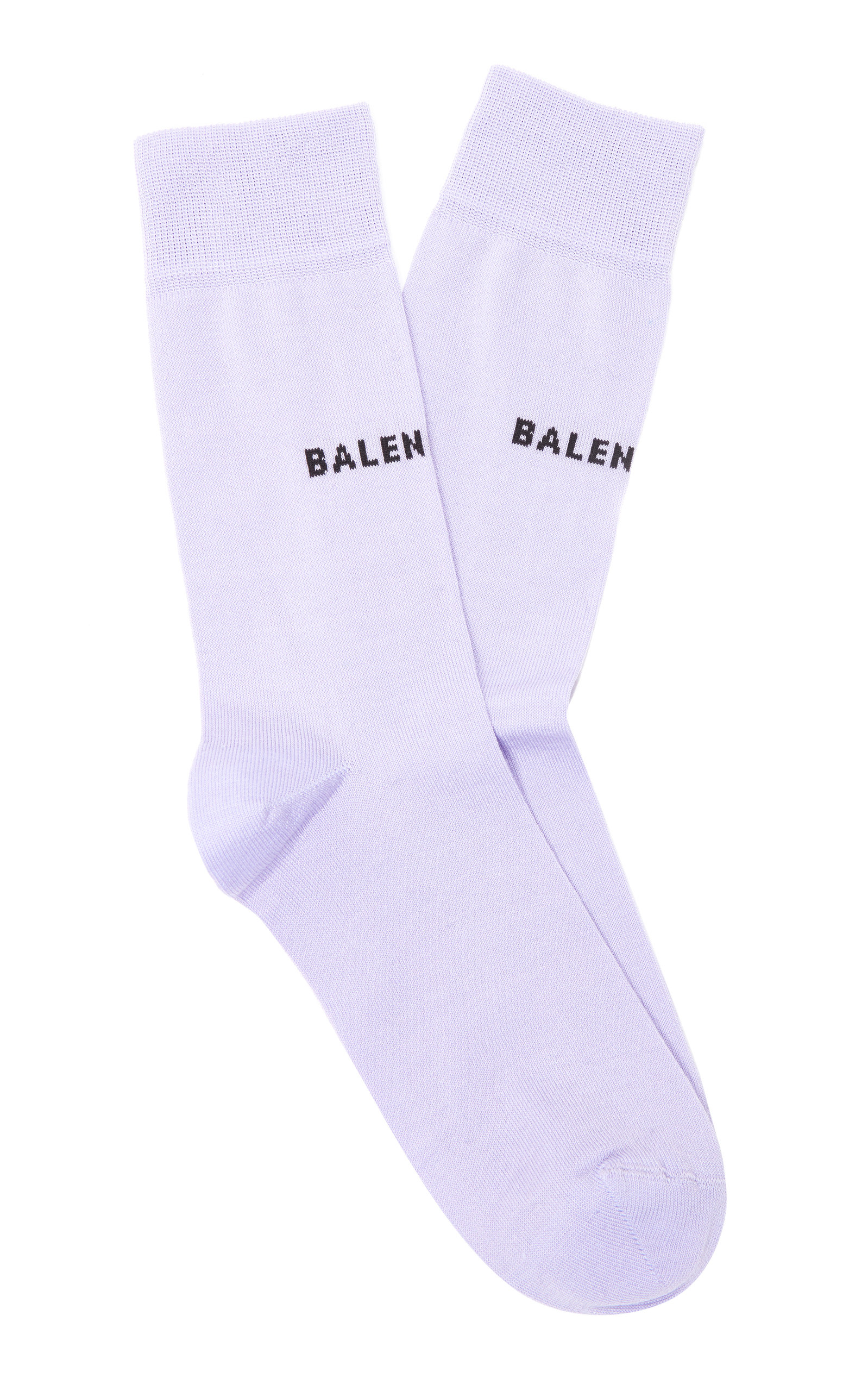 Balenciaga - Women's Logo-Knit Cotton-Blend Socks - Purple - Moda Operandi