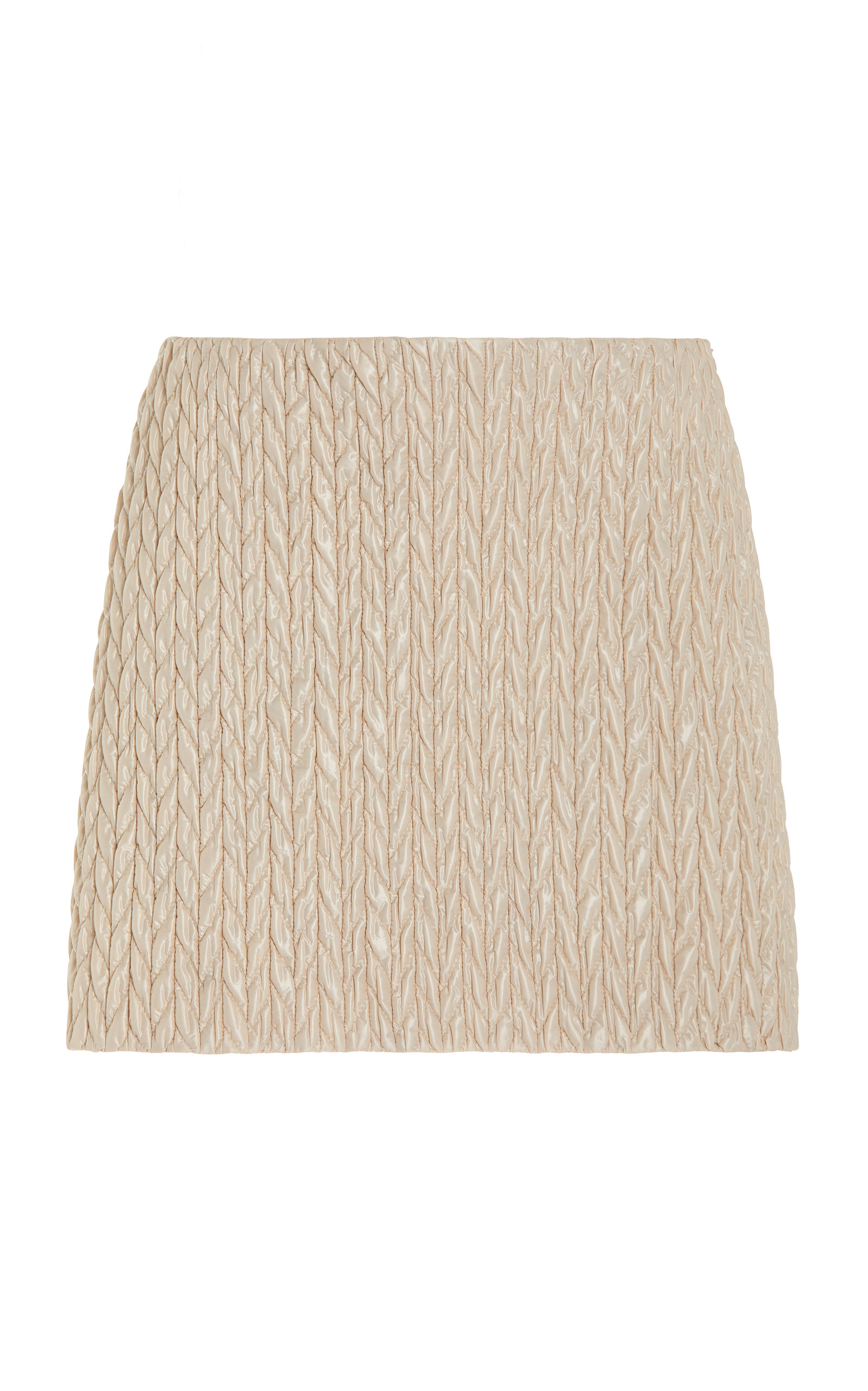 Miu Miu Quilted Shell Mini Skirt In Neutral