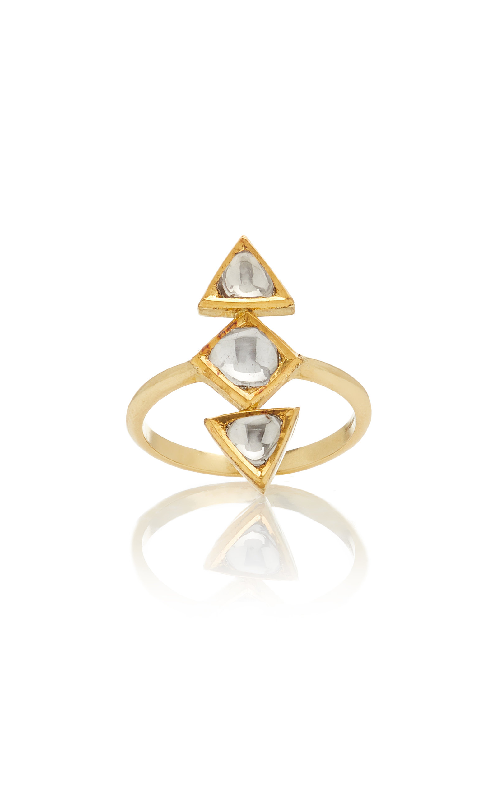 Amrapali Women's Kundan 18k Yellow Gold Diamond Ring