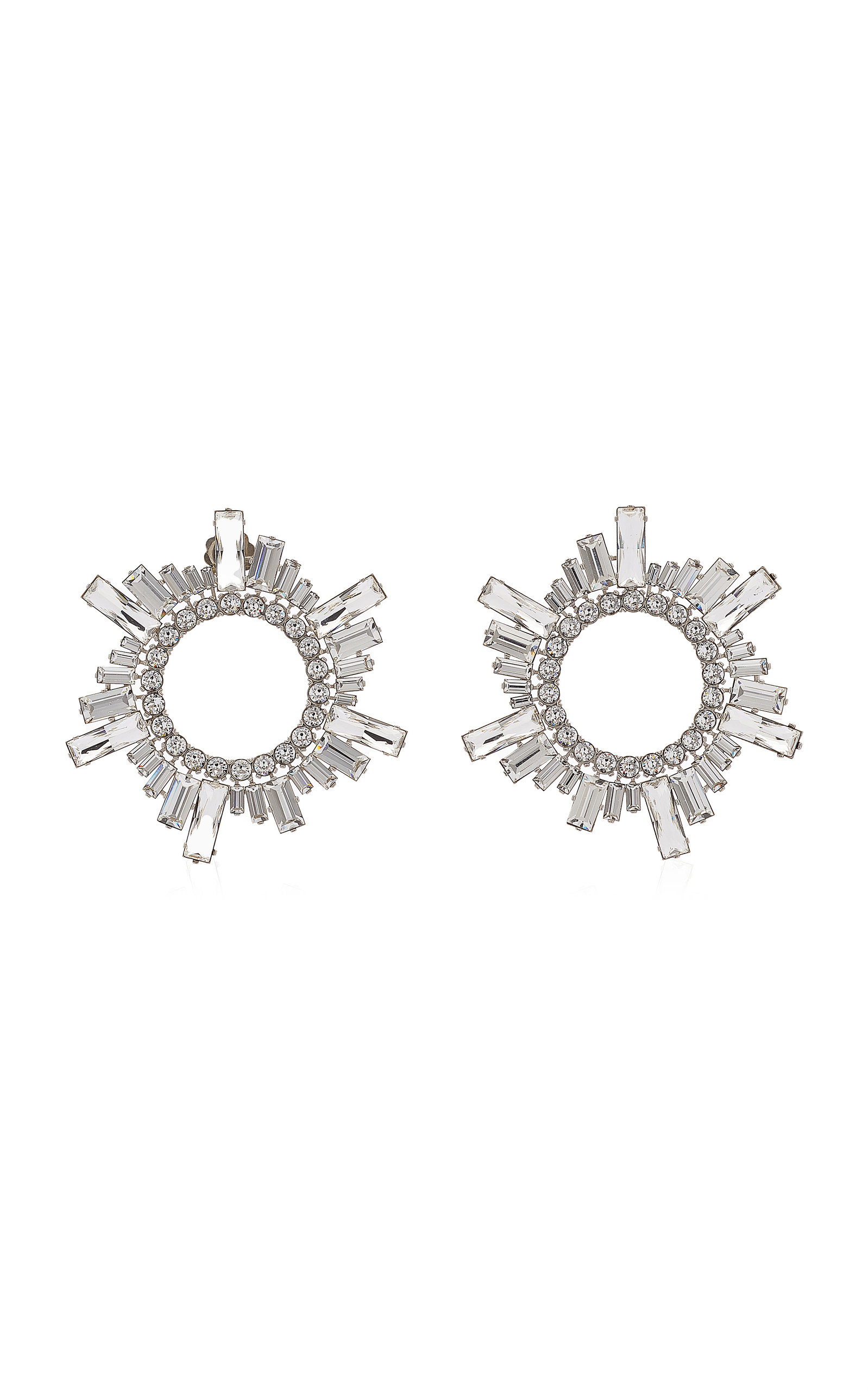 Amina Muaddi - Women's Begum Crystal Earrings - Silver - OS - Moda Operandi - Gifts For Her