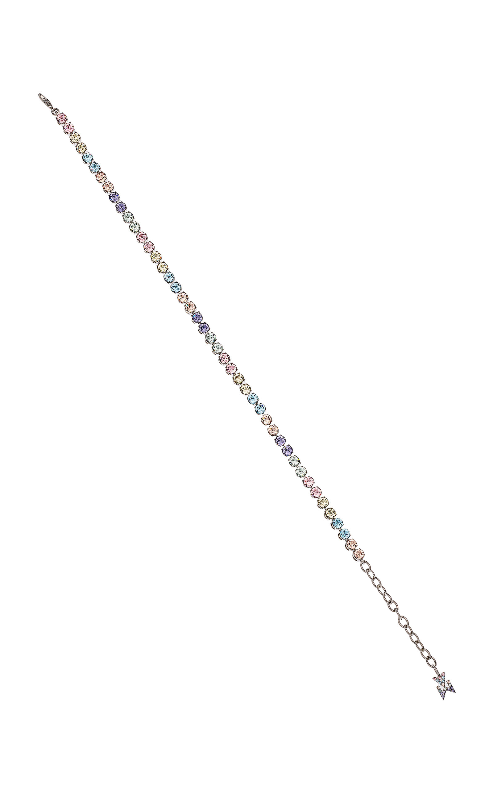 Amina Muaddi - Women's Tennis Rainbow Crystal Anklet - Multi - OS - Moda Operandi - Gifts For Her