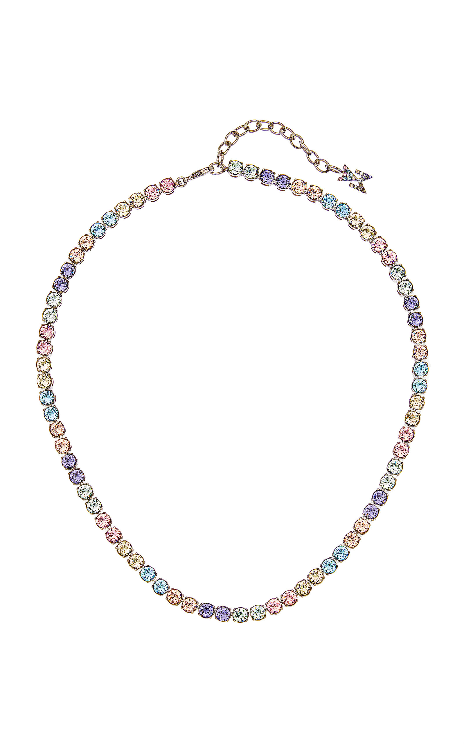 Amina Muaddi - Women's Tennis Rainbow Crystal Necklace - Multi/green - Moda Operandi - Gifts For Her
