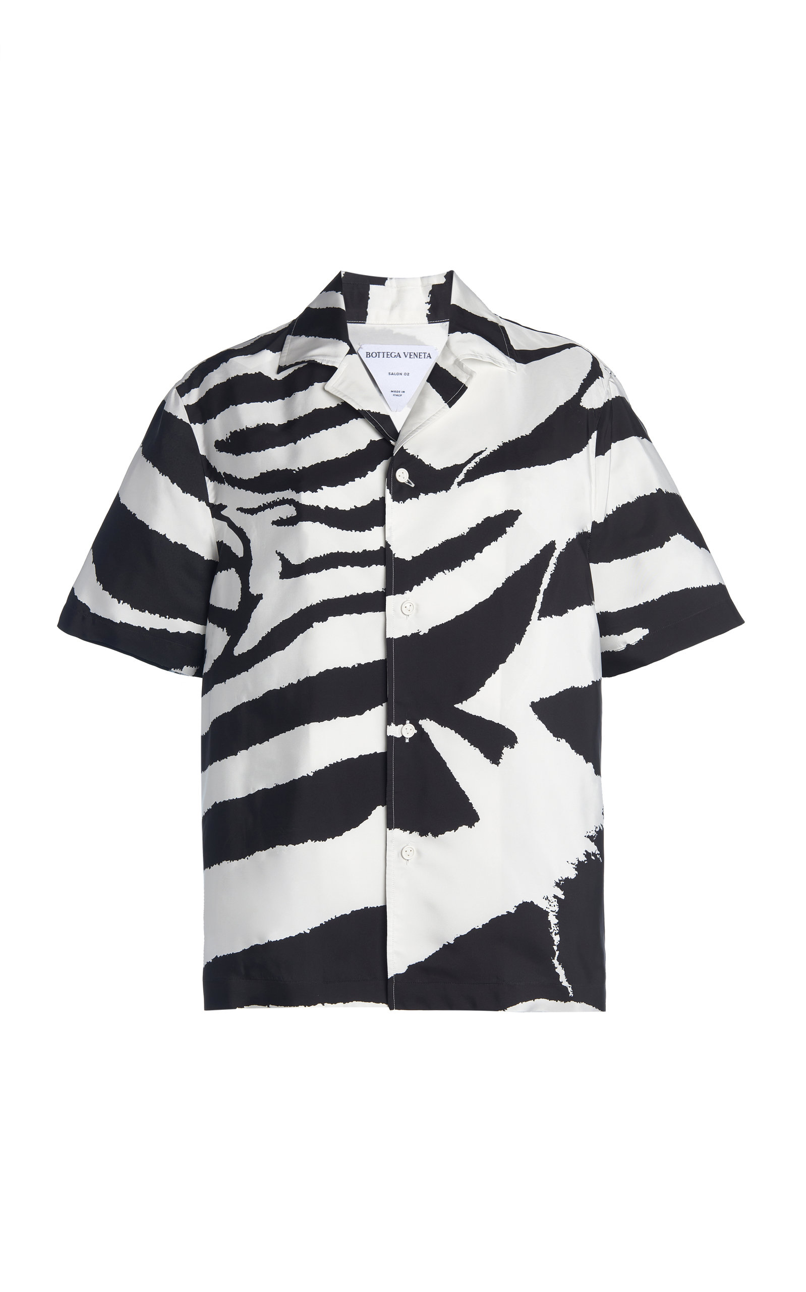 Bottega Veneta Women's Zebra-Print Crepe Parachute Shirt