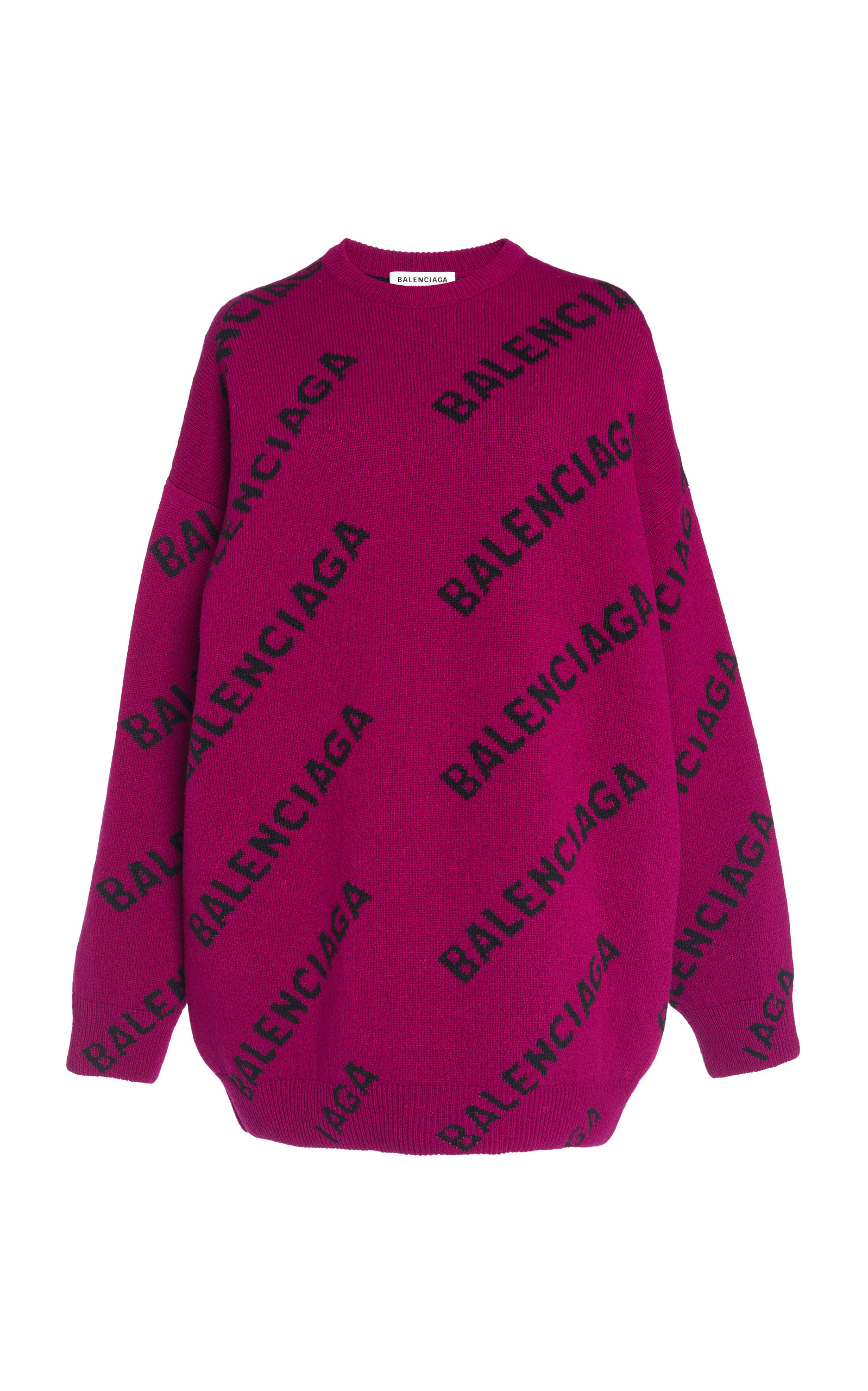 Balenciaga Women's Oversized Logo-Knit Sweater