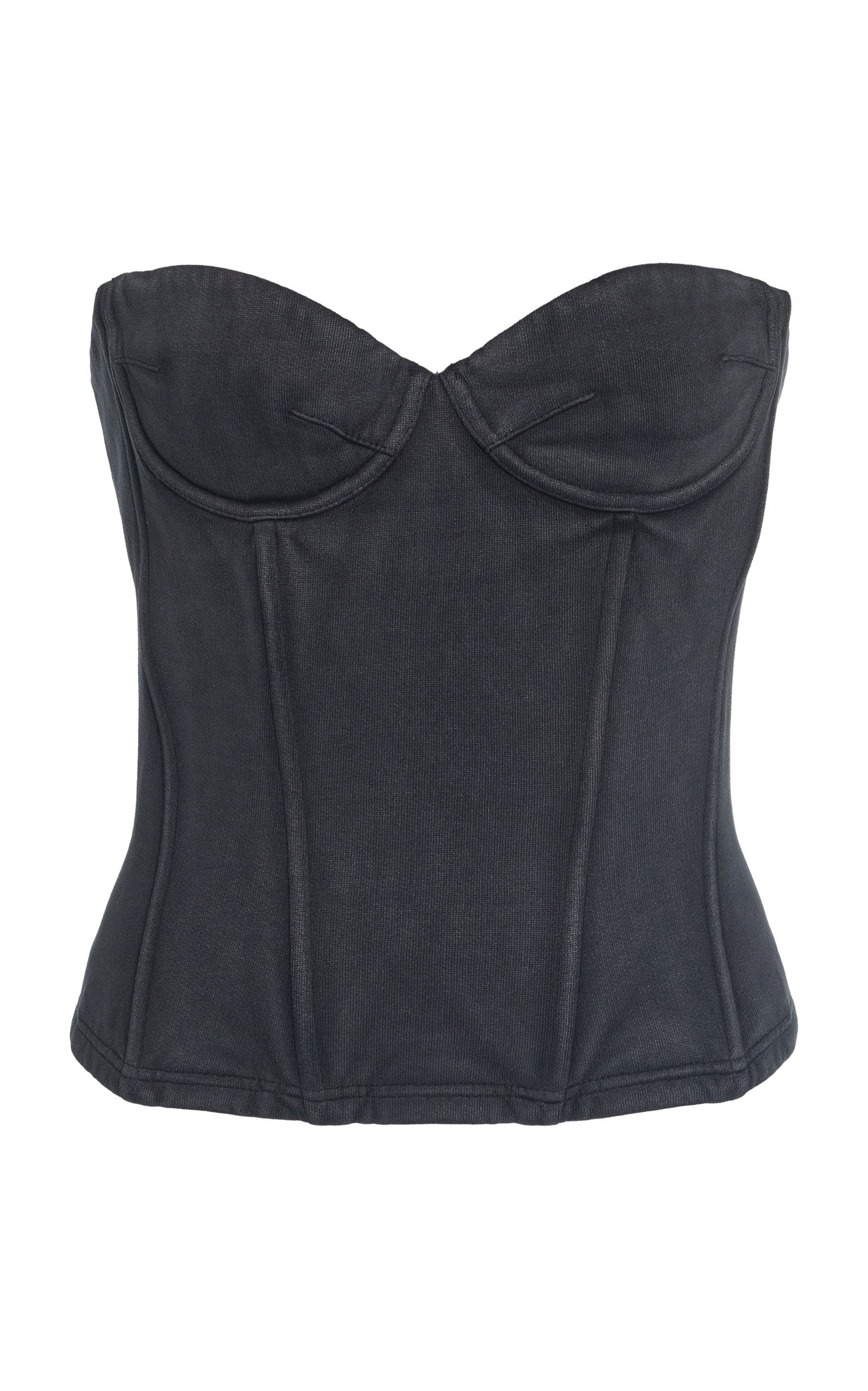 Balenciaga Women's Strapless Washed Cotton Bustier Top