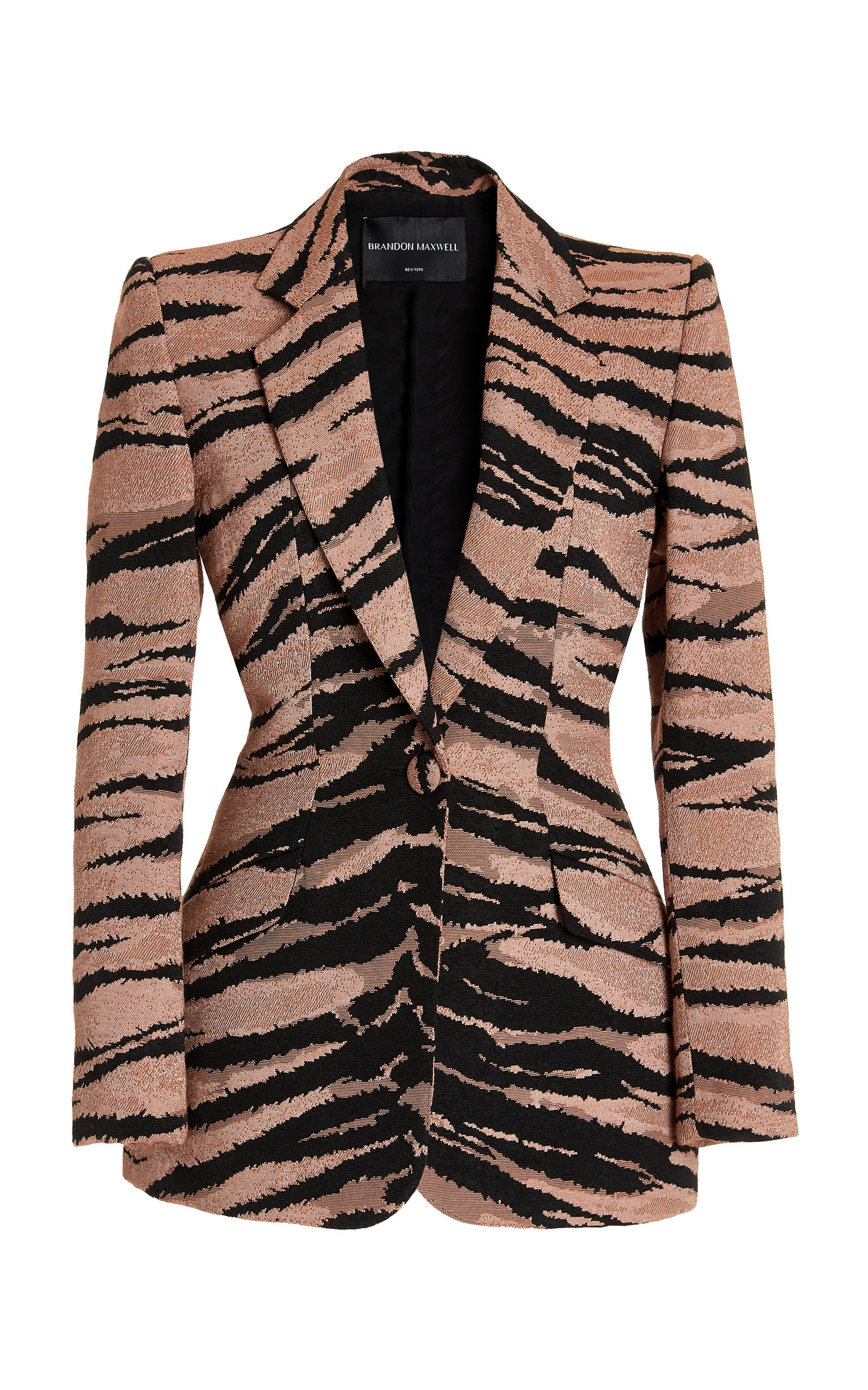 Brandon Maxwell Women's Tiger-Patterned Jacquard Wool-Blend Blazer