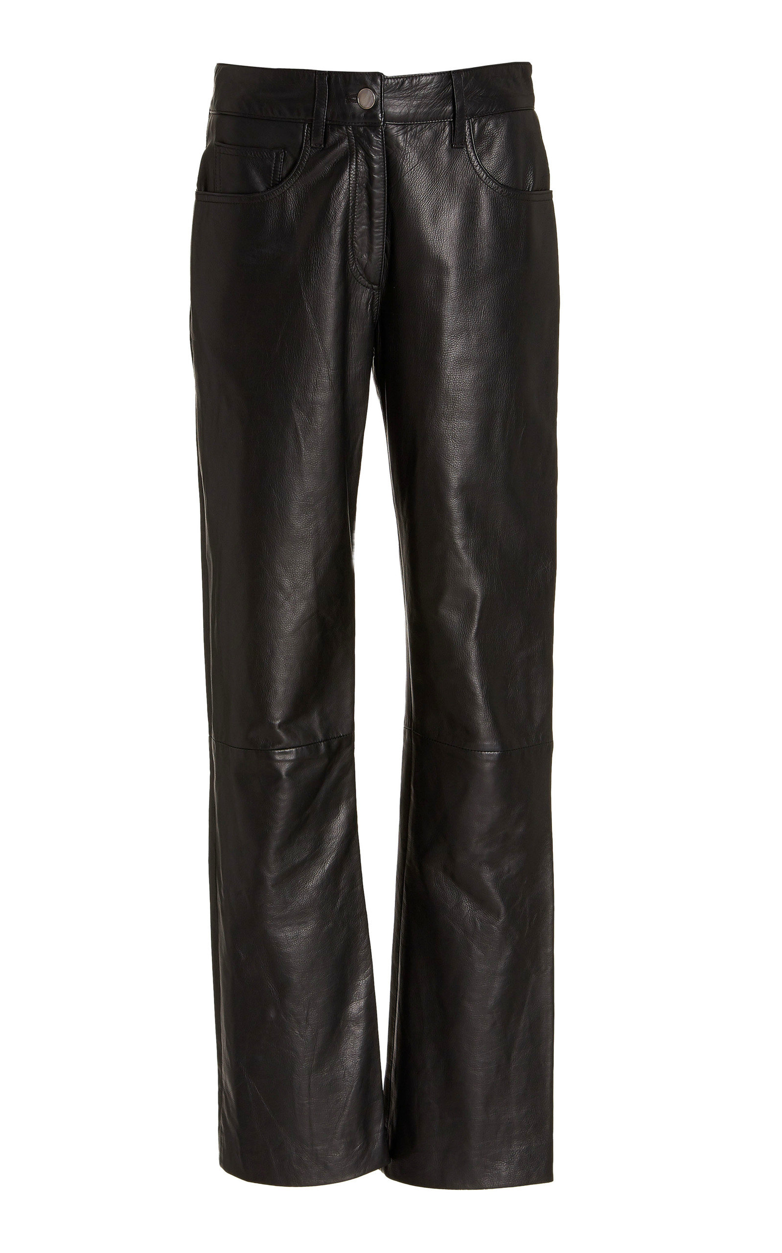 Brandon Maxwell Women's Flared-Leg Leather Pants