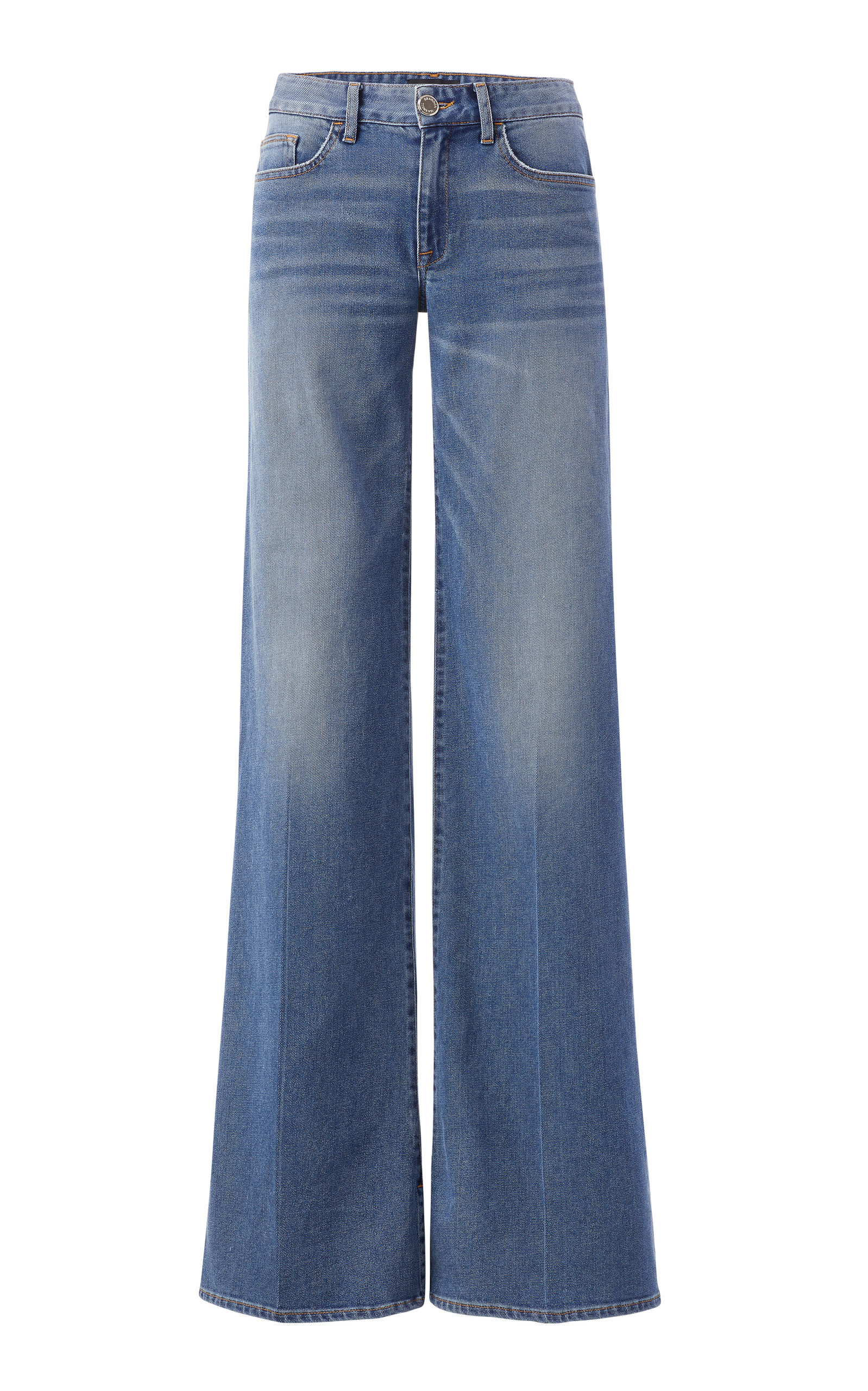 Brandon Maxwell Women's Rigid Low-Rise Wide-Leg Jeans