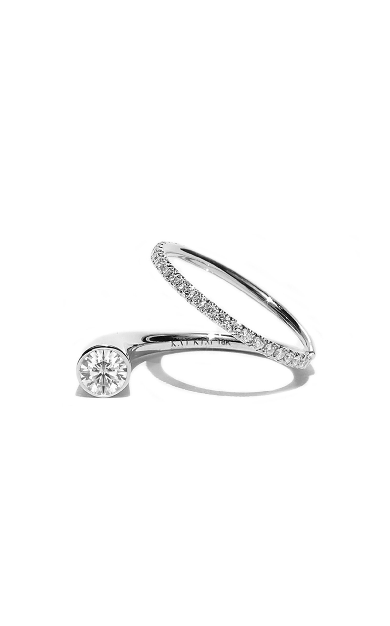 Katkim 18k Gold Grande Crescendo Flare Diamond Ring In White