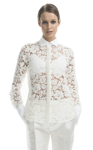 White Lace Blouse by Valentino | Moda Operandi