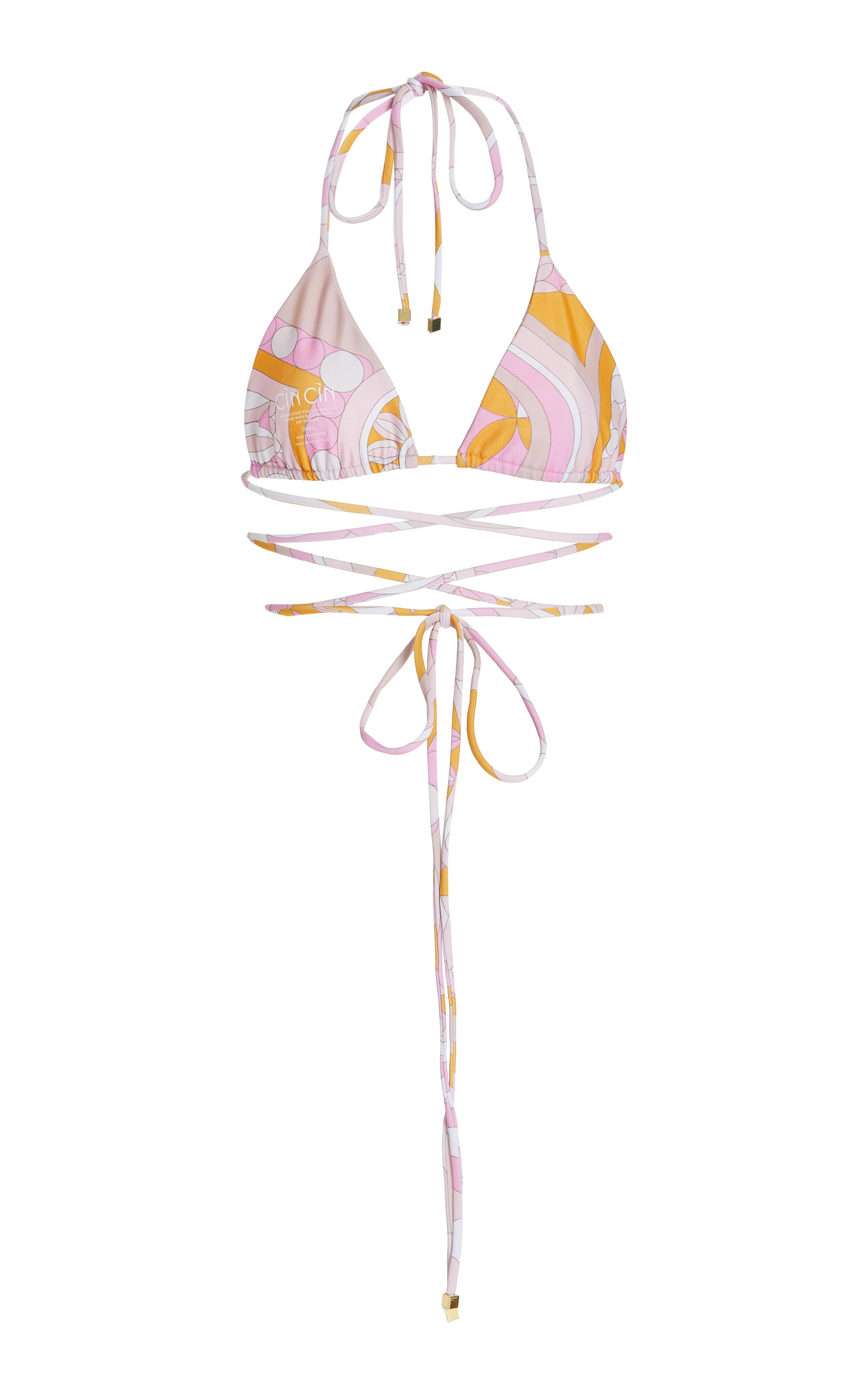 Cin Cin - Women's Spectra Printed Wrap-Around Bikini Top - Print/blue - Moda Operandi