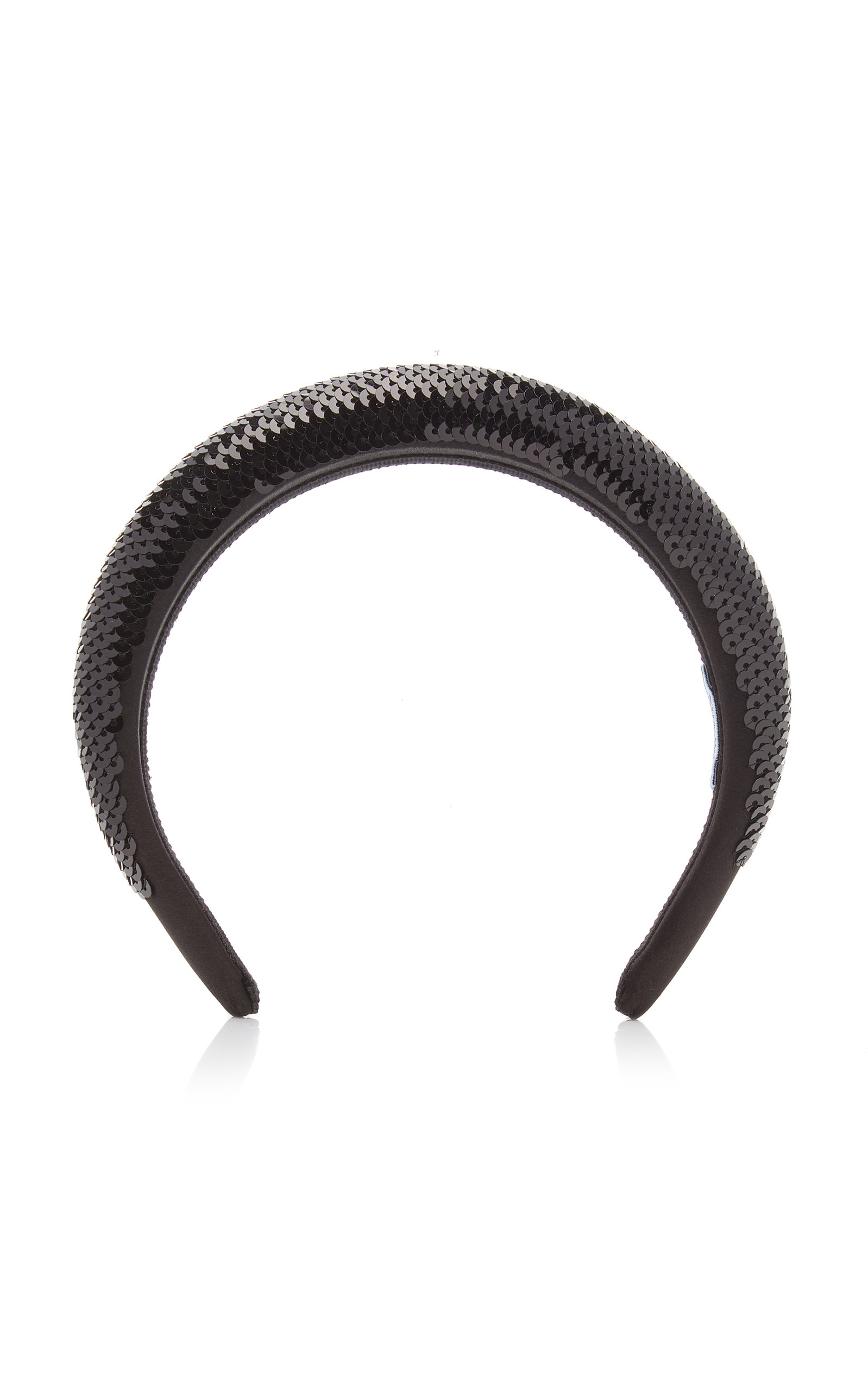 Prada - Sequined Maxi Headband - Black - OS - Moda Operandi
