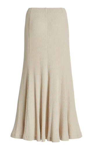 Meda Ribbed Cotton-Knit Midi Skirt展示图