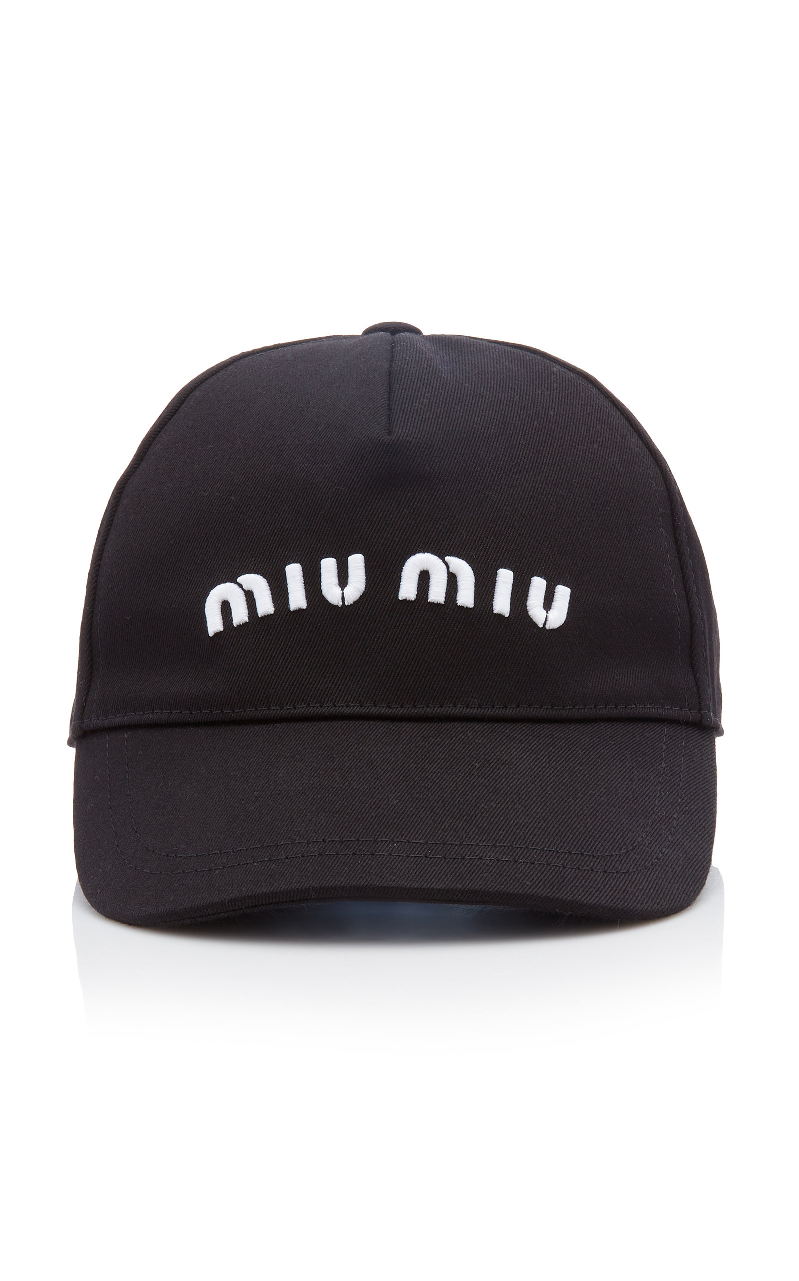 Miu Miu - Women's Logo-Embroidered Cotton Baseball Cap - Black - Moda Operandi