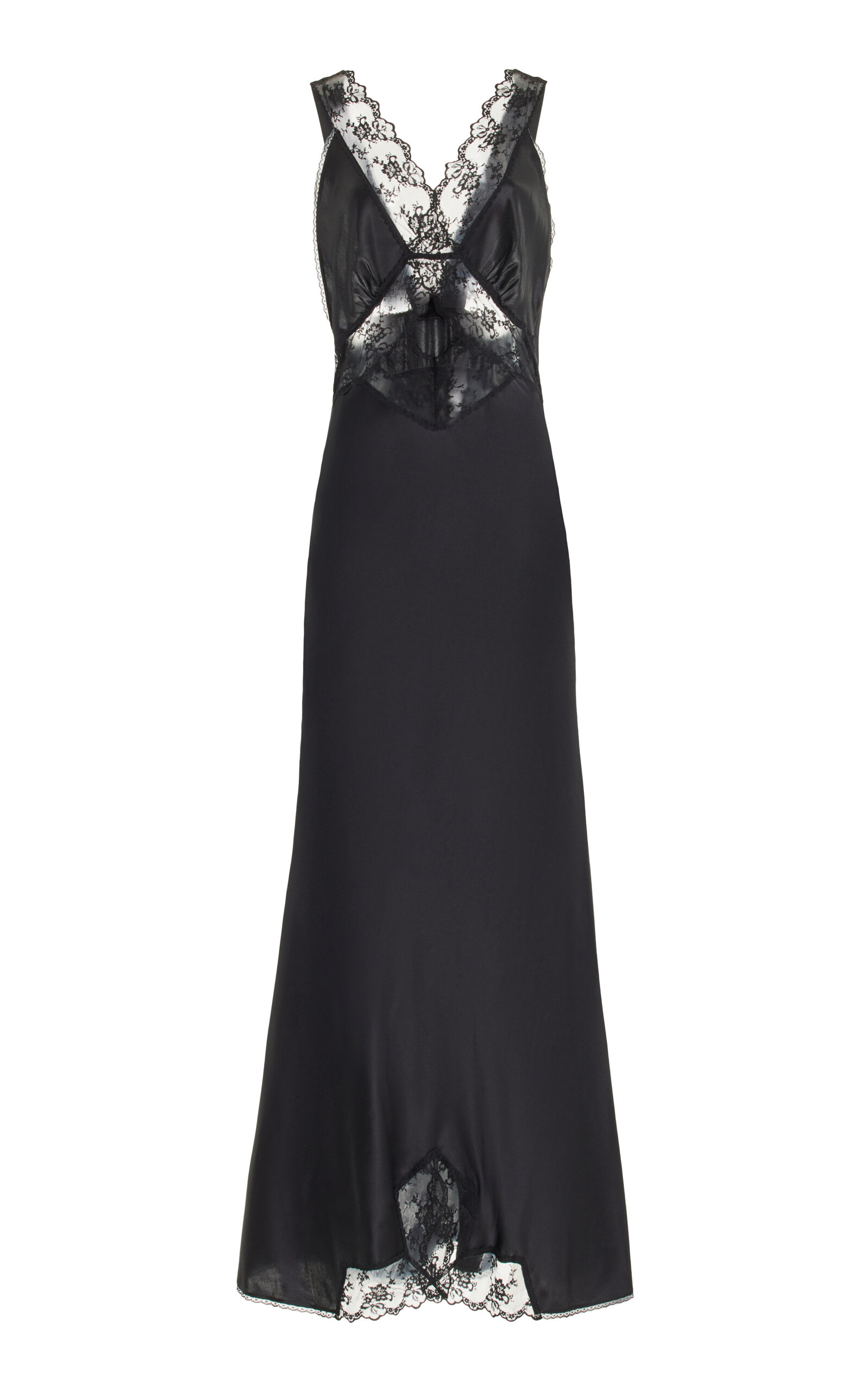 Sir Willa Lace-trimmed Cutout Silk Maxi Dress In Black
