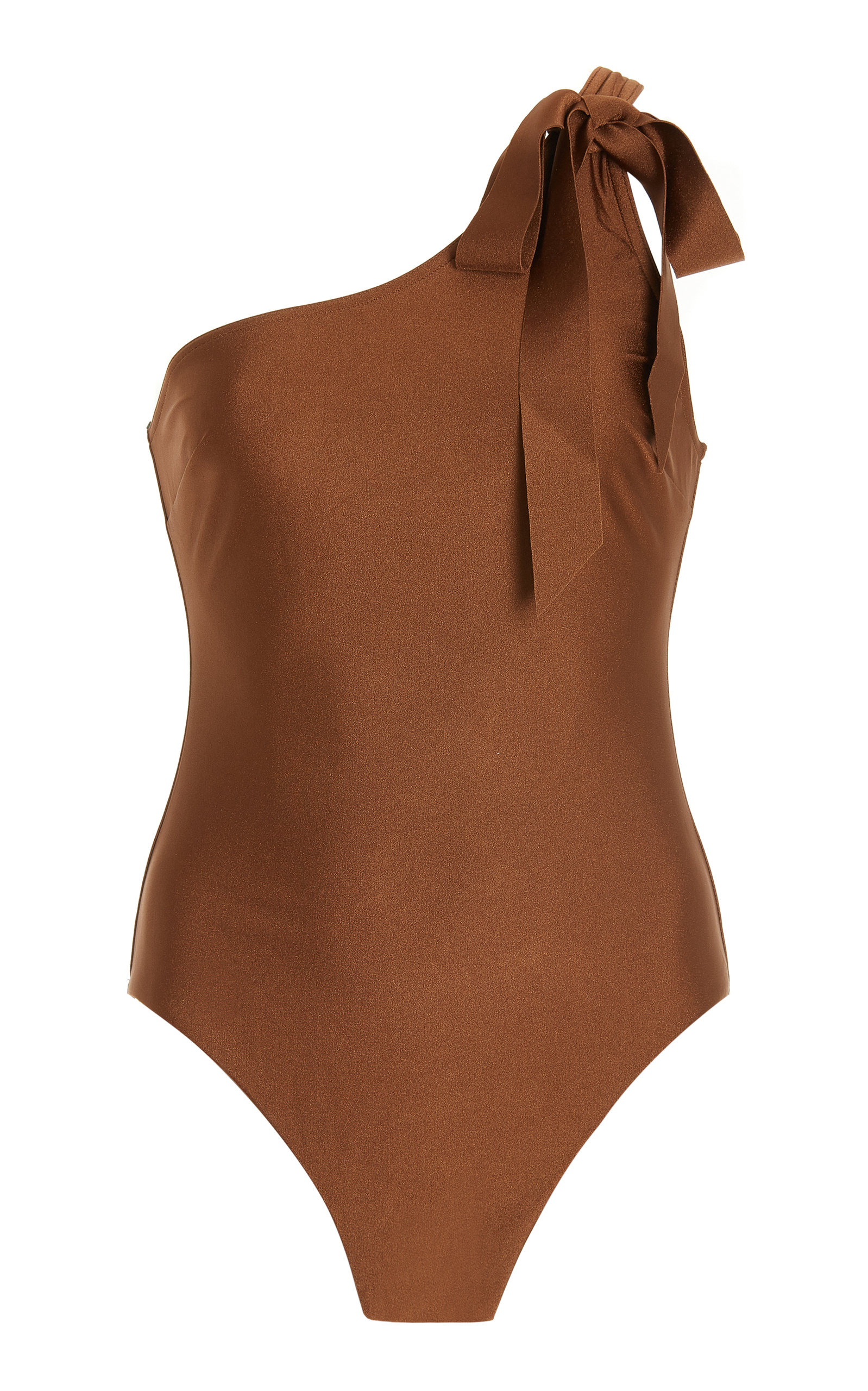 Zimmermann Women's Moonshine Tie-detailed One-shoulder Swimsuit In Brown
