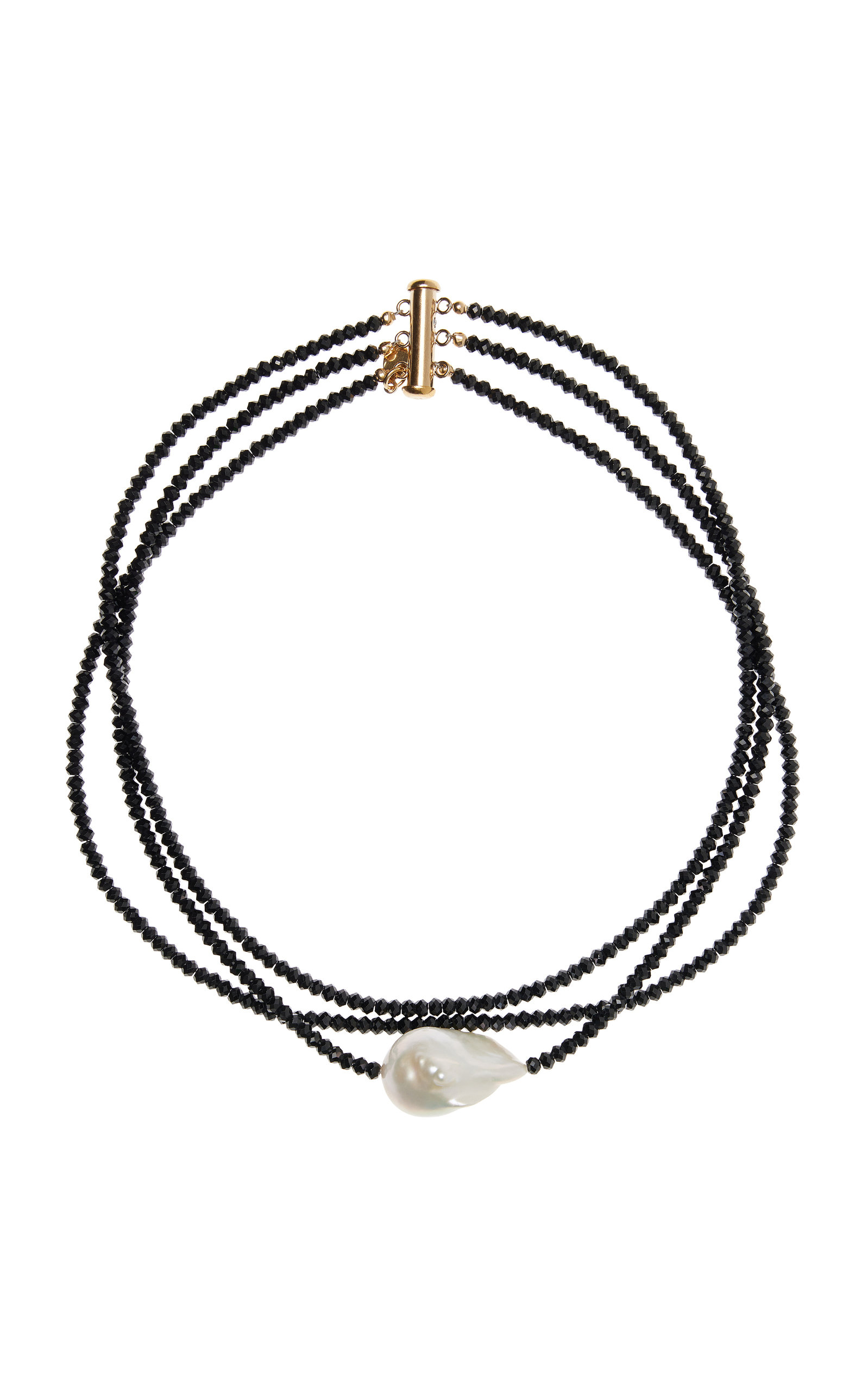 Pearl; Spinel Gold-Filled Choker