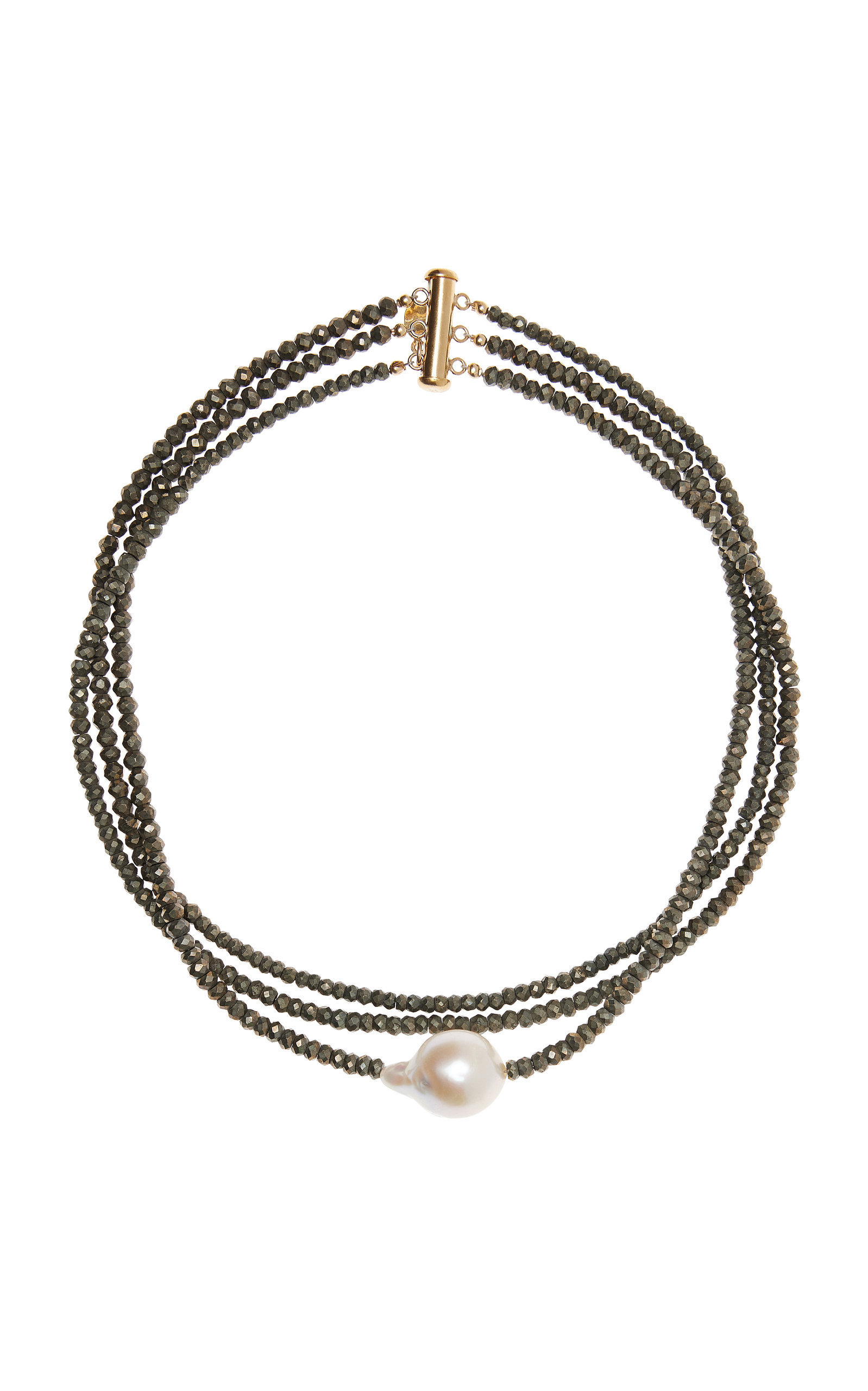 Joie DiGiovanni Women's Pearl; Pyrite Gold-Filled Choker