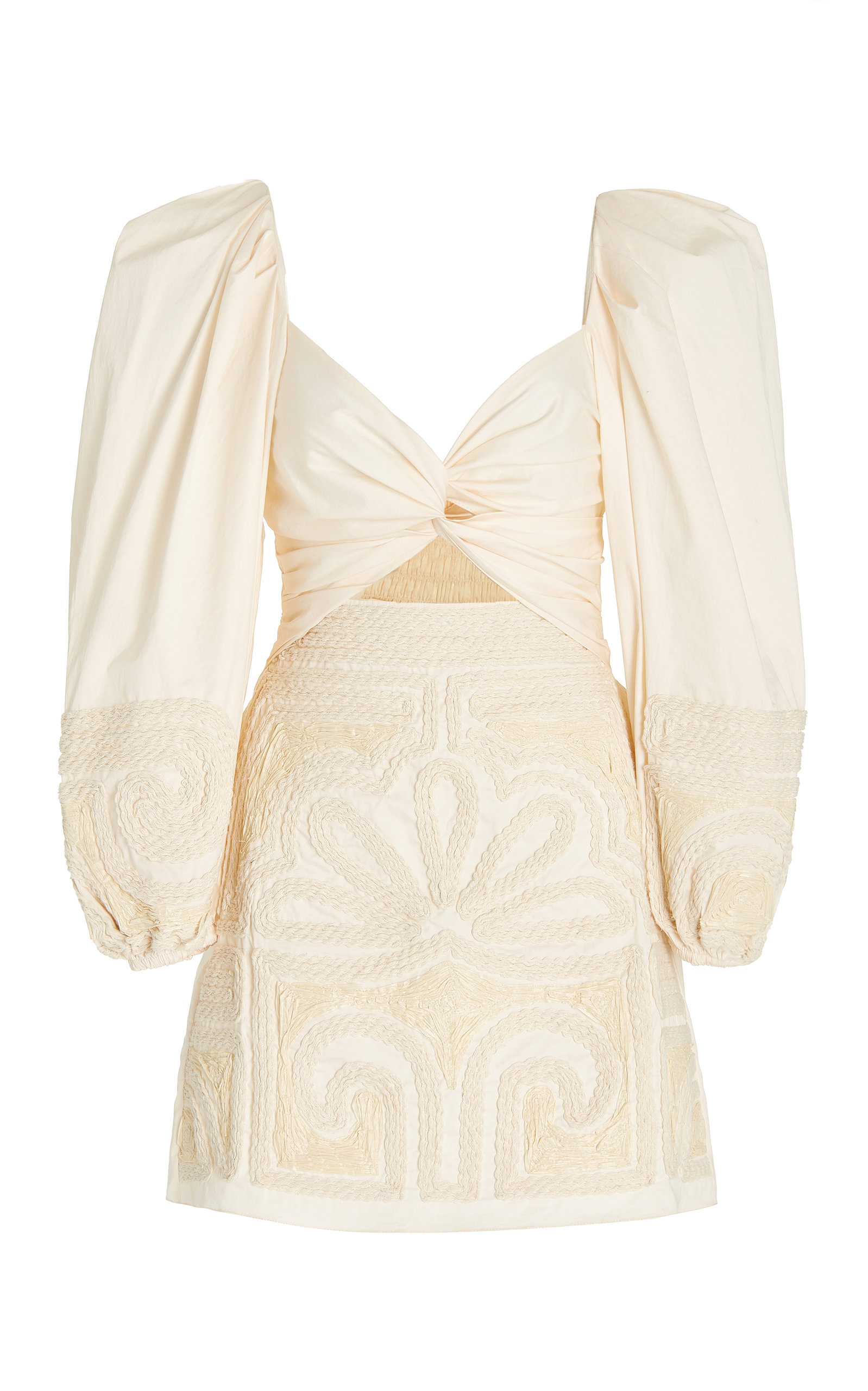 Johanna Ortiz - Women's Tropical Mantra Stretch Cotton Poplin Mini Dress - White - Moda Operandi