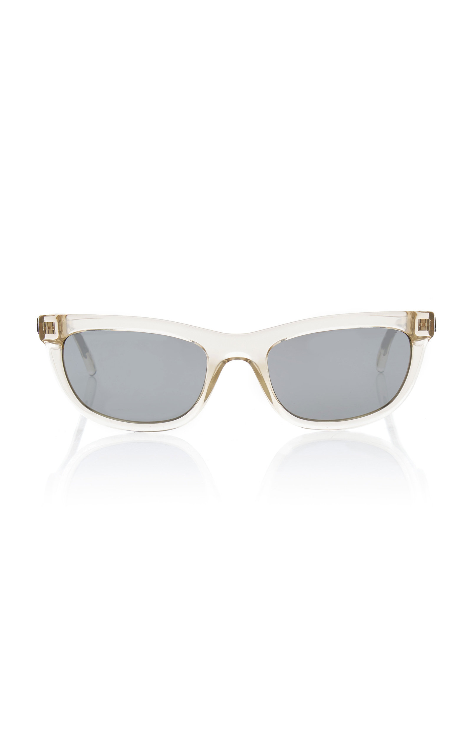 Saint Laurent - Women's Square-Frame Clear Acetate Sunglasses - White - Moda Operandi