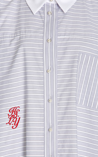 Oxbury Cutout-Sleeve Striped Cotton Shirt展示图