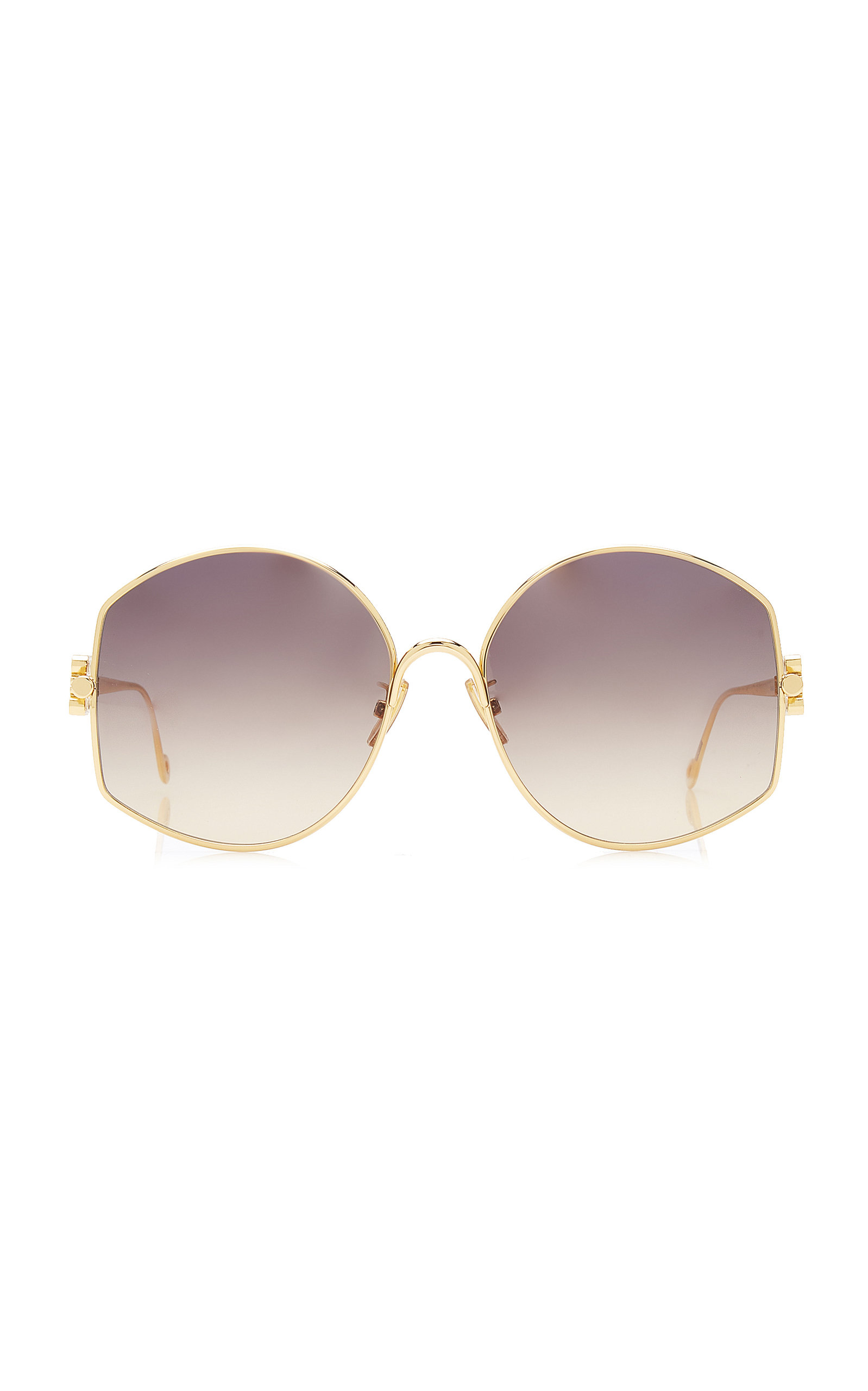 Loewe - Women's Oversized Circle-Frame Metal Sunglasses - Gold - OS - Moda Operandi