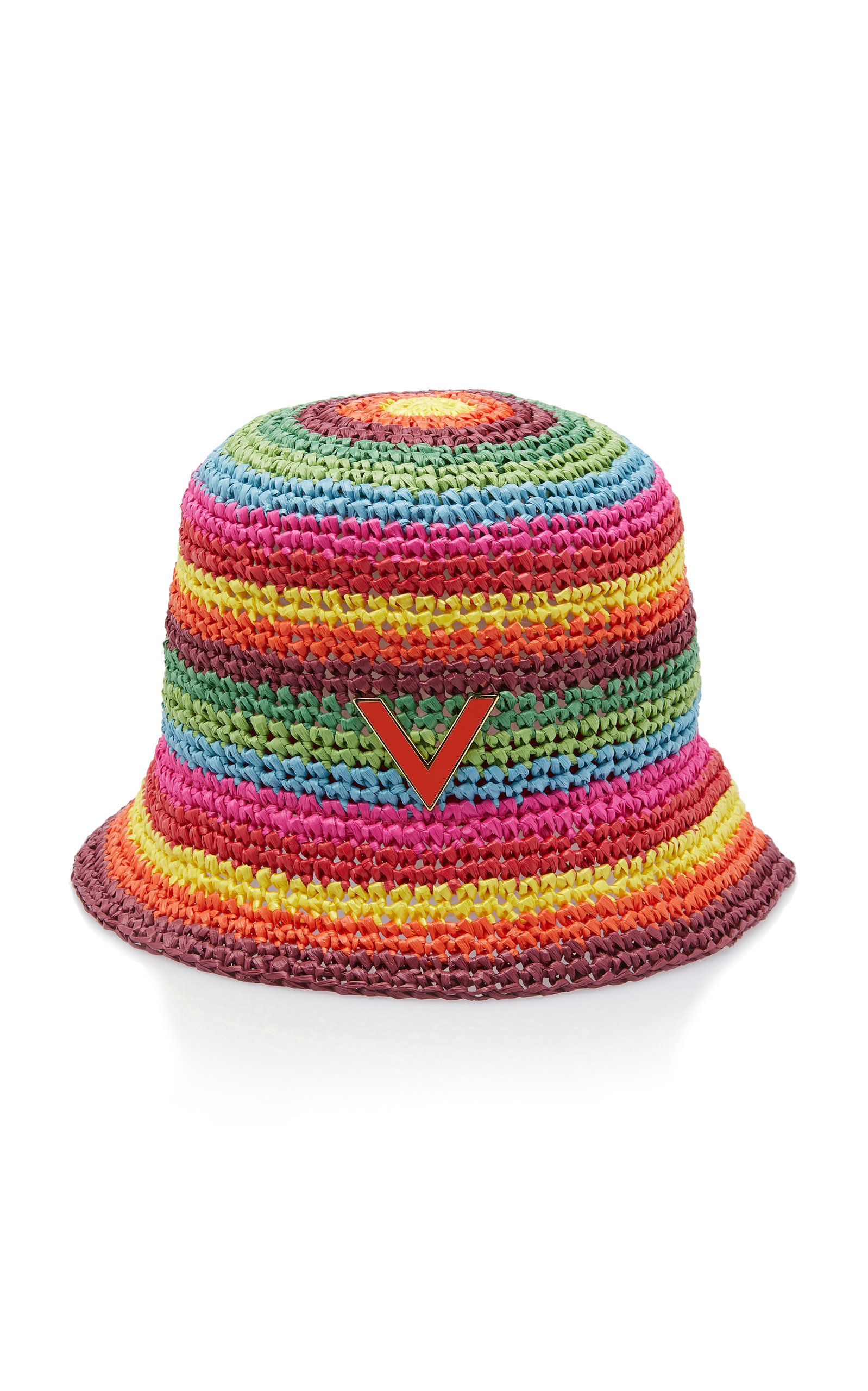 Valentino Garavani 1973 Vlogo Viscose Crochet Bucket Hat In Multicolor