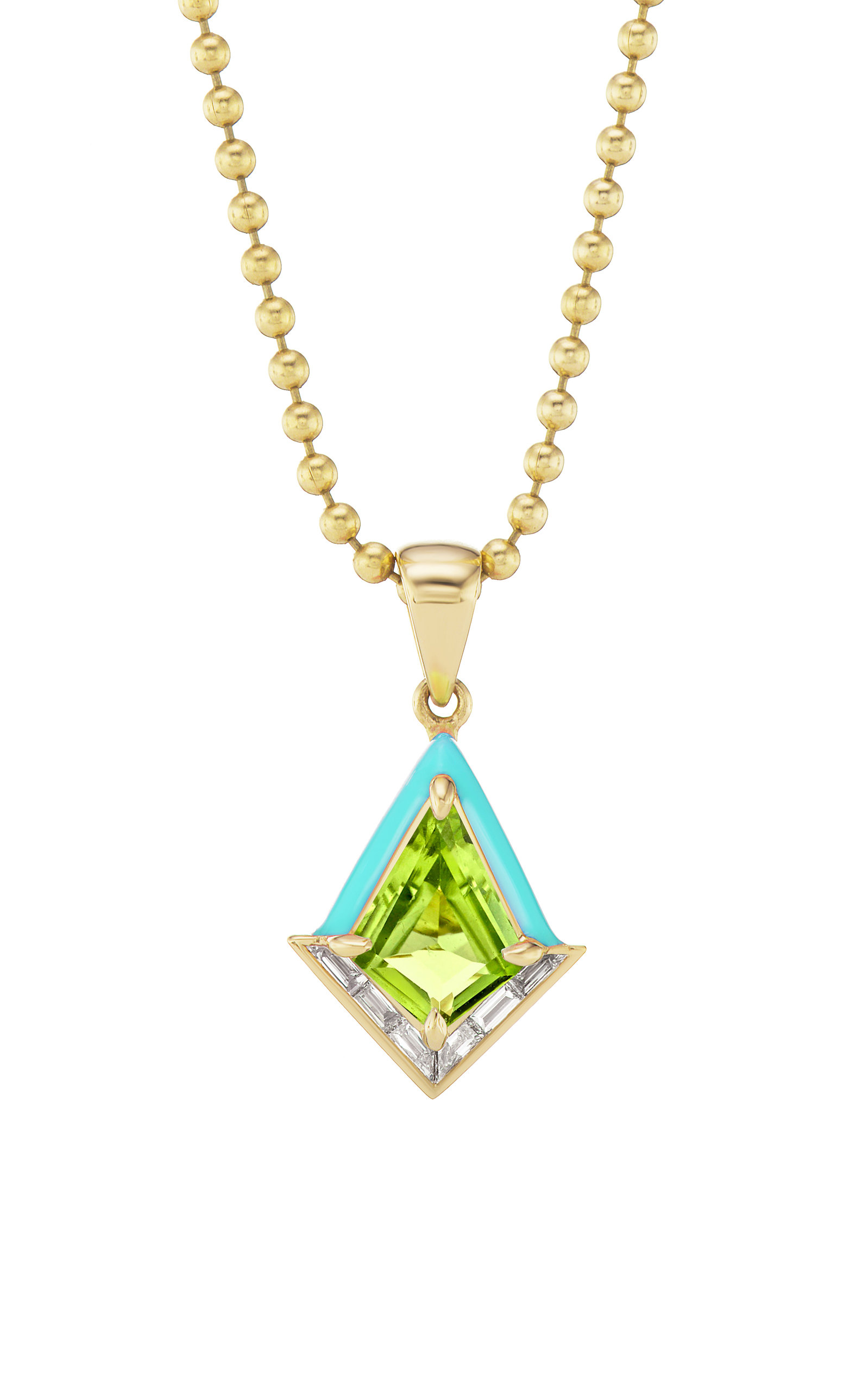 Emily P. Wheeler Women's Twinkle Enameled 18K Yellow Gold Peridot; Diamond Necklace