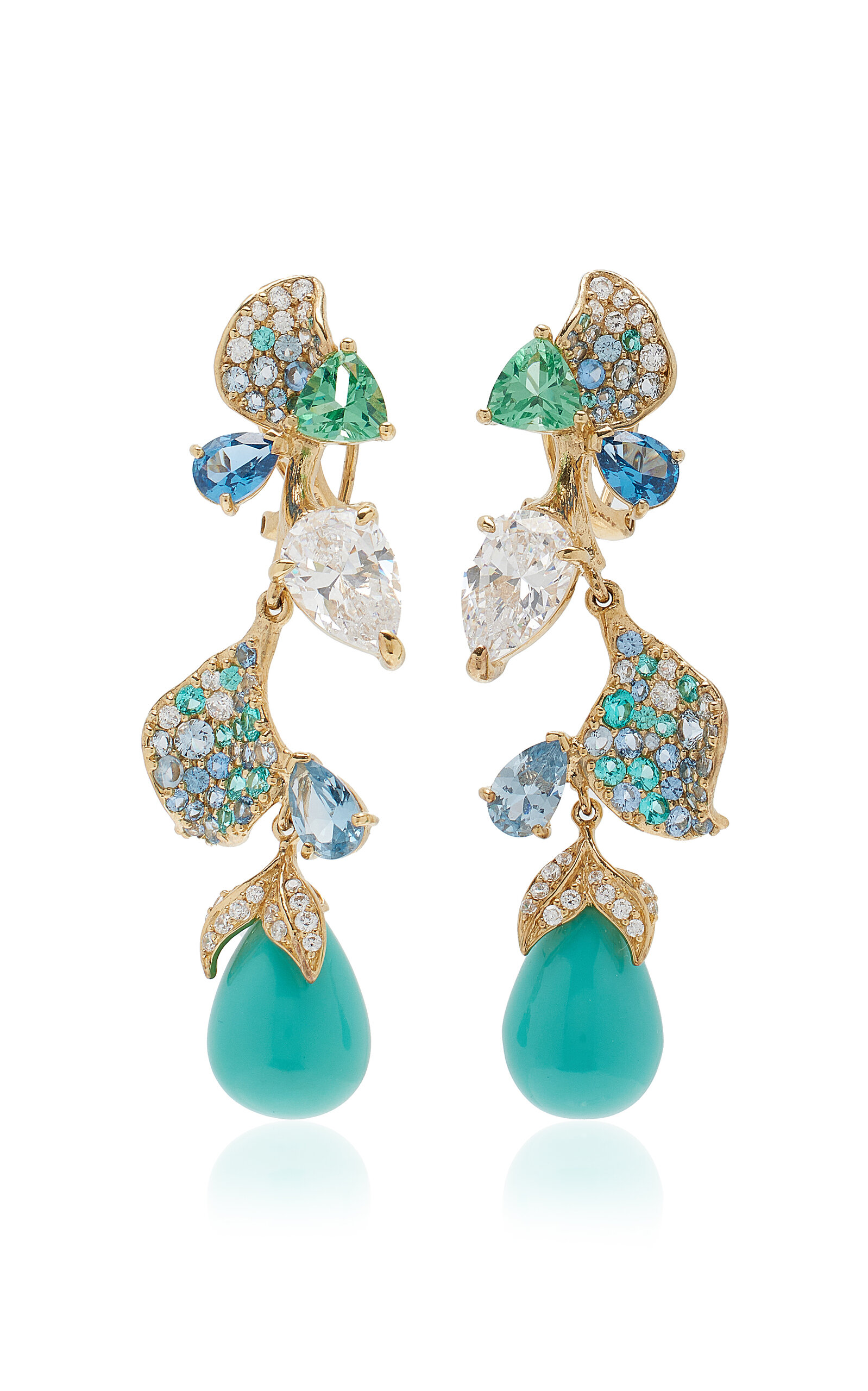 Anabela Chan Turquoise Galatea Earrings In Blue
