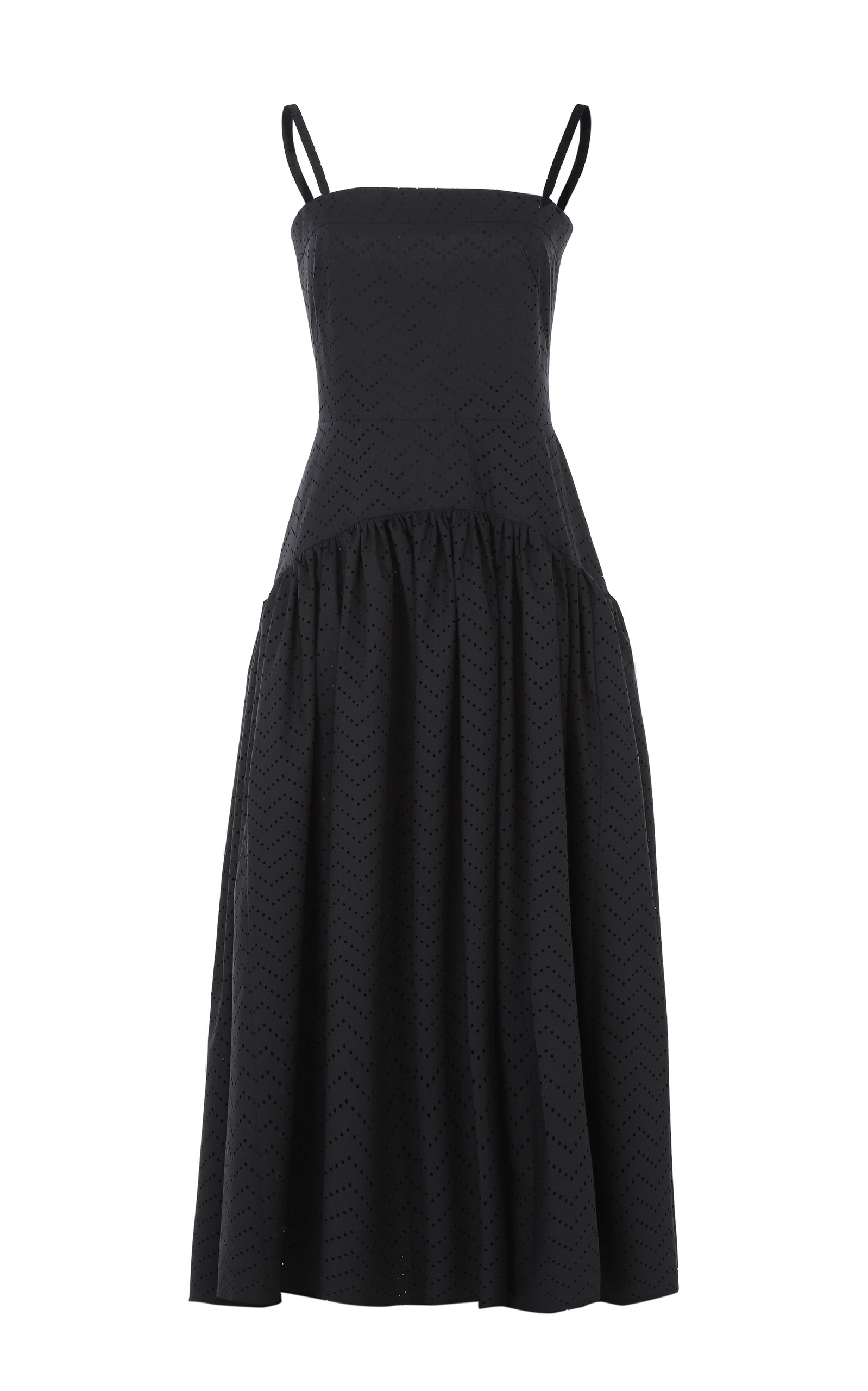 Martin Grant Women's Drop-waist Cotton Maxi Dress In Black